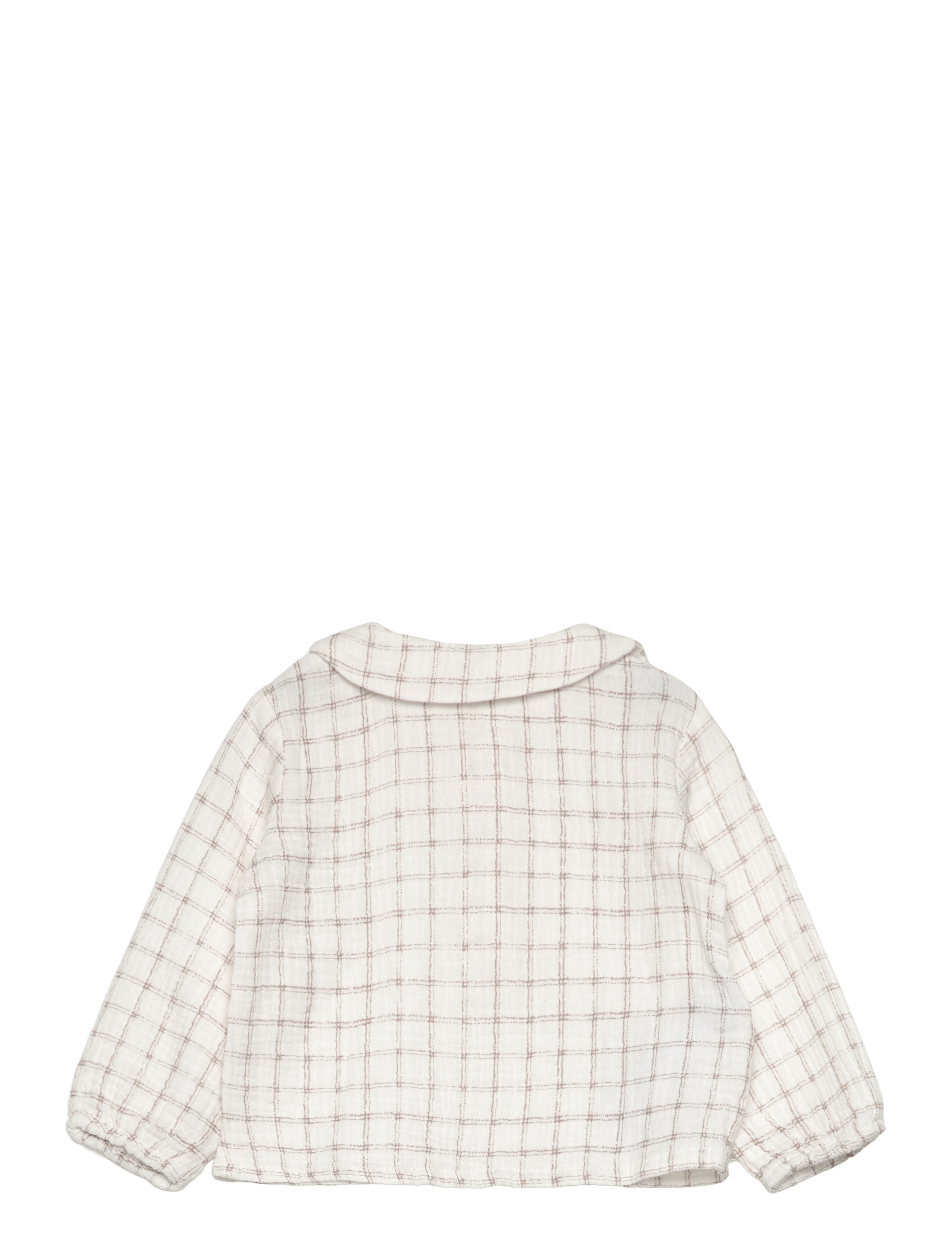 Mango - Check cotton blouse - natural white - 1