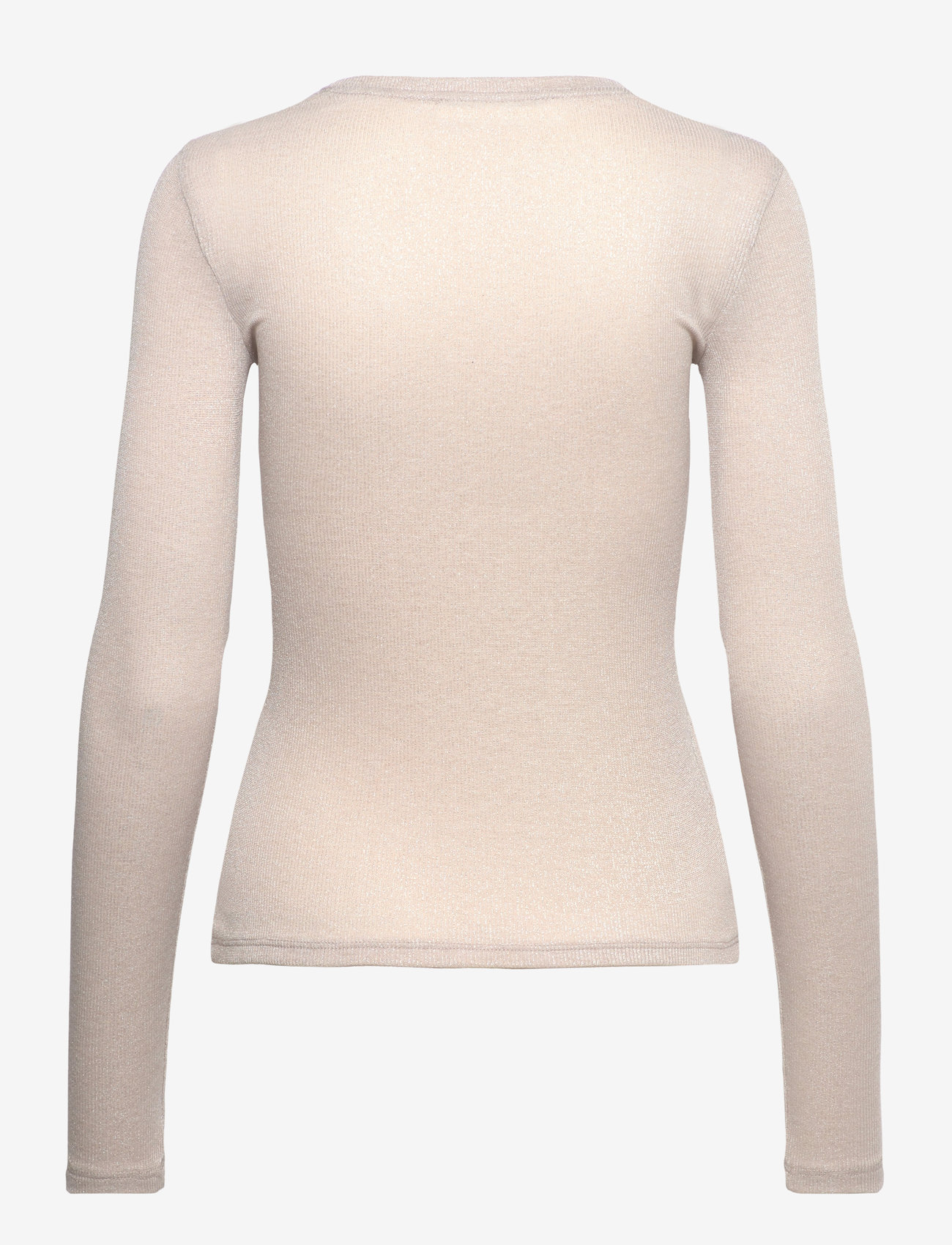 Mango - Lurex knitted t-shirt - light beige - 1
