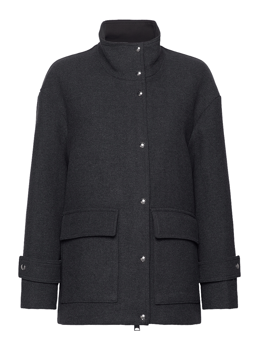 Mango - High neck midi wool coat - vinterjackor - medium grey - 1