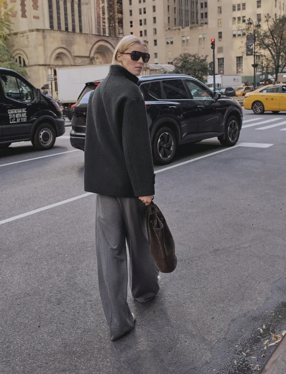 Mango - High neck midi wool coat - ullkåper - medium grey - 3