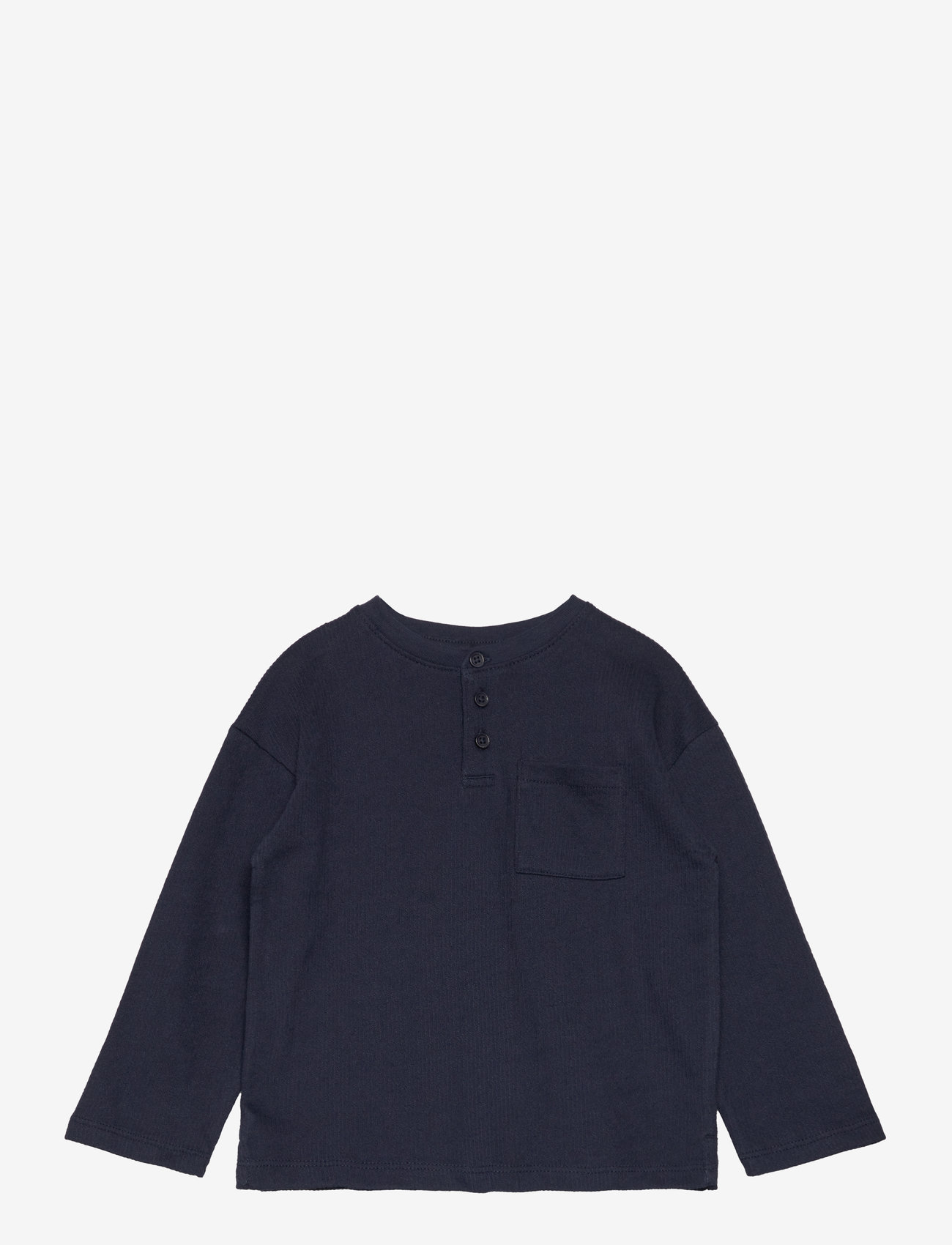 Mango - Buttoned long sleeve t-shirt - efterårstøj - navy - 0