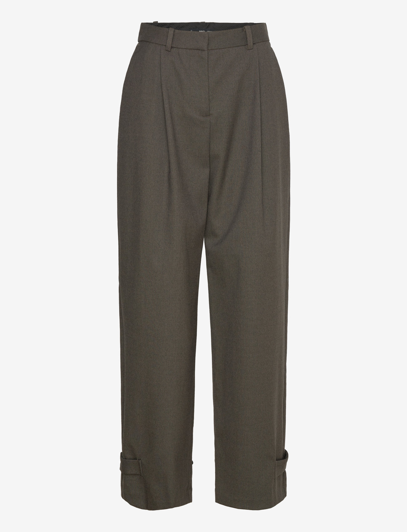 Mango - Buttoned-hem wide leg trousers - formell - brown - 0