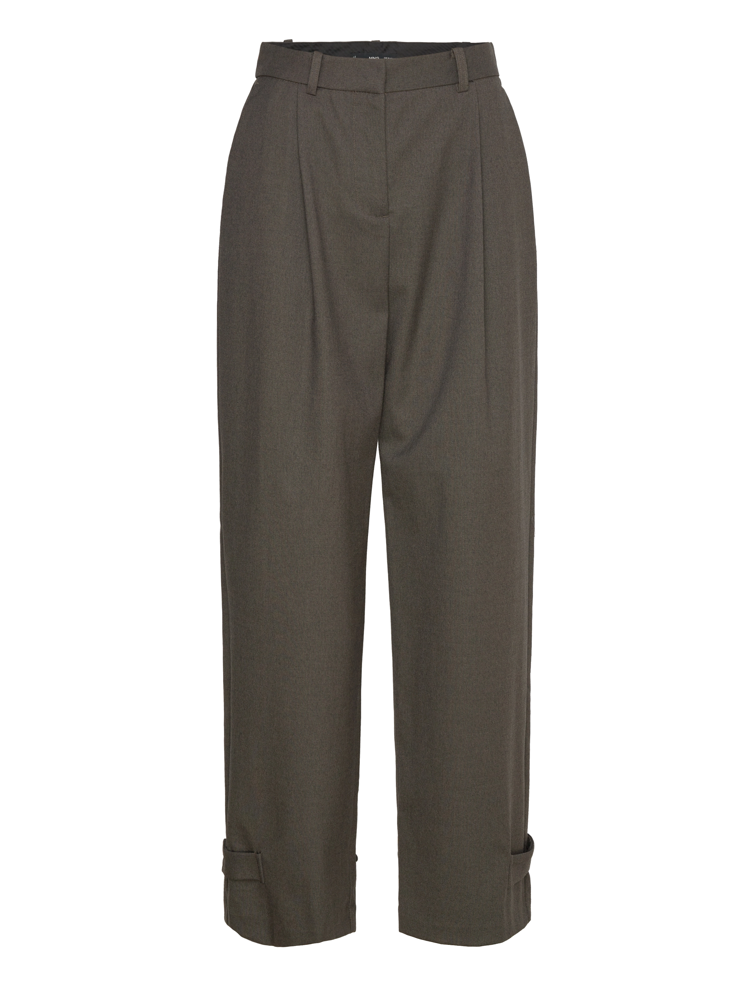 Mango Buttoned-hem wide leg trousers - Broeken - BROWN / brown