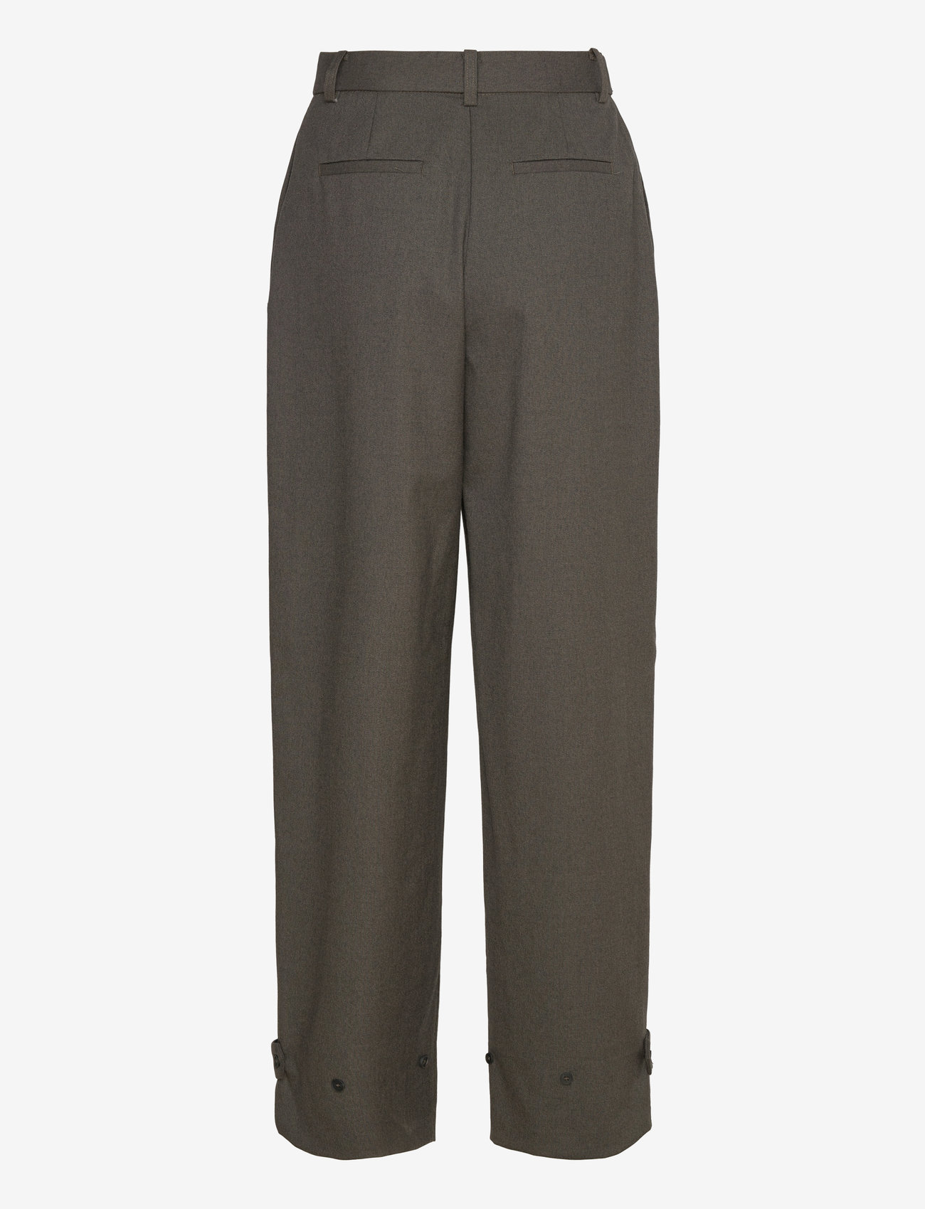 Mango - Buttoned-hem wide leg trousers - formell - brown - 1