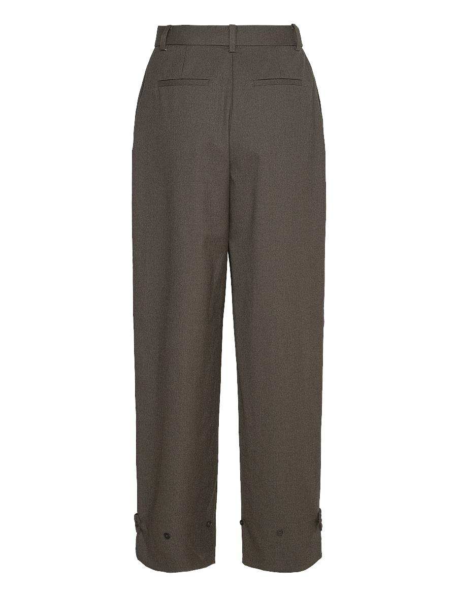 Mango - Buttoned-hem wide leg trousers - habitbukser - brown - 2