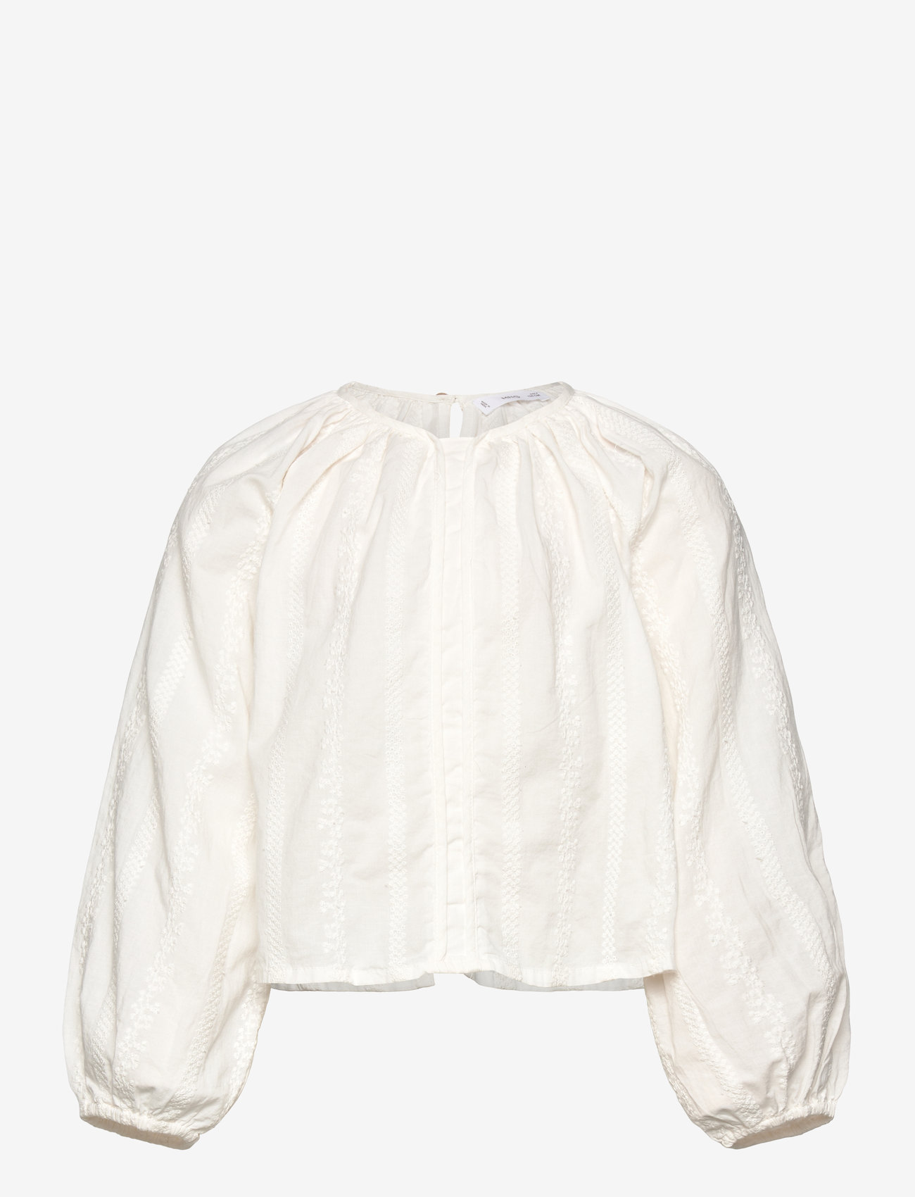Mango - Cotton blouse with embroidered details - laveste priser - white - 0