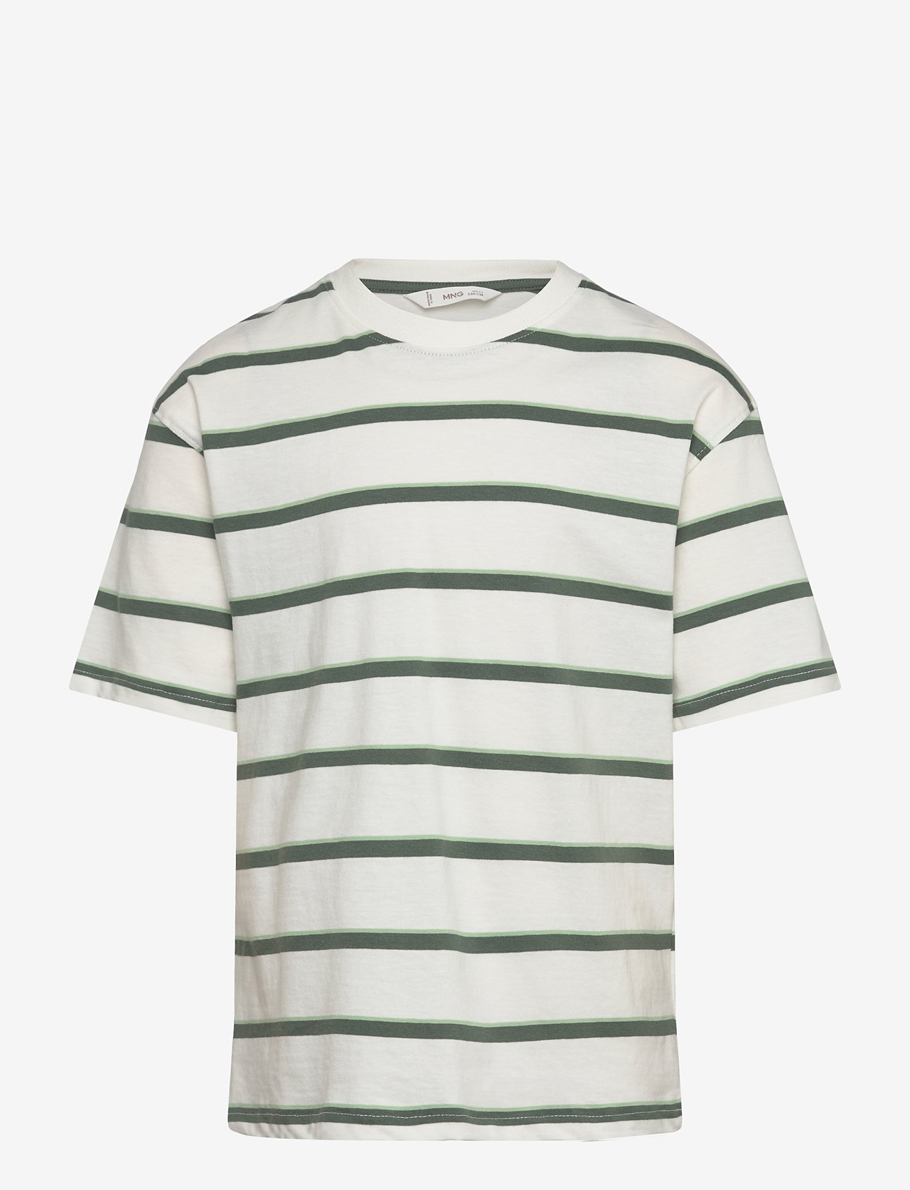 Mango - Striped short-sleeved t-shirt - green - 0