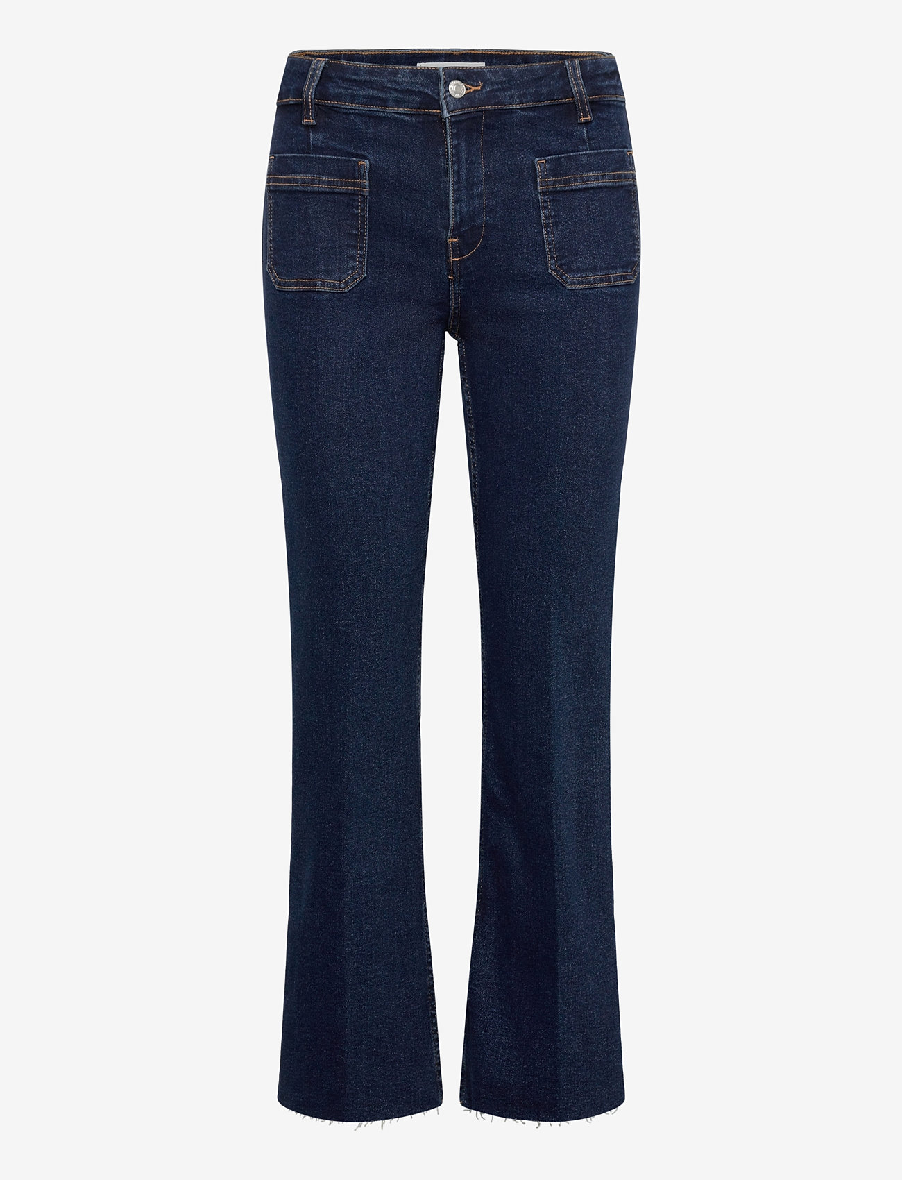 Mango - Flared cropped jeans with pockets - open blue - 0