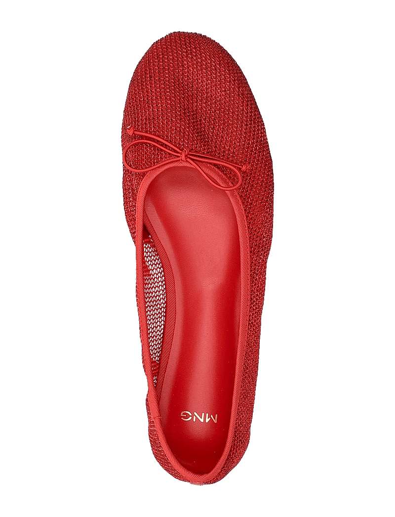 Mango - Mesh ballerina flats with bow - speciella tillfällen - red - 3