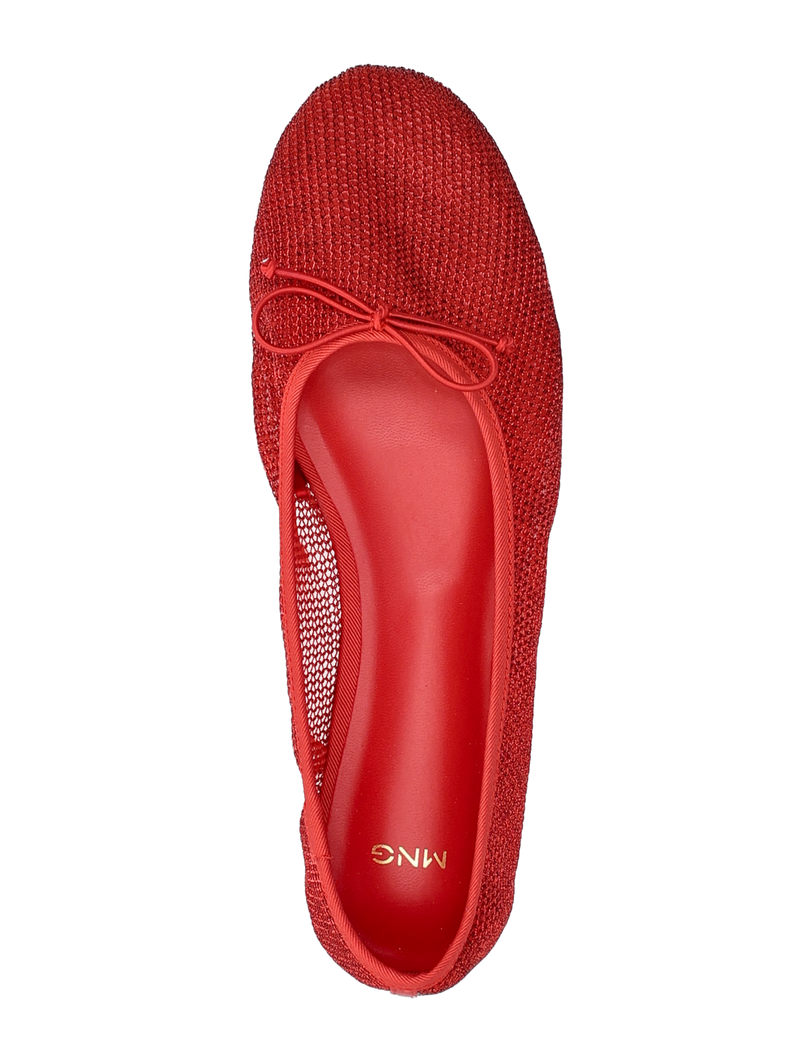 Mango - Mesh ballerina flats with bow - red - 3