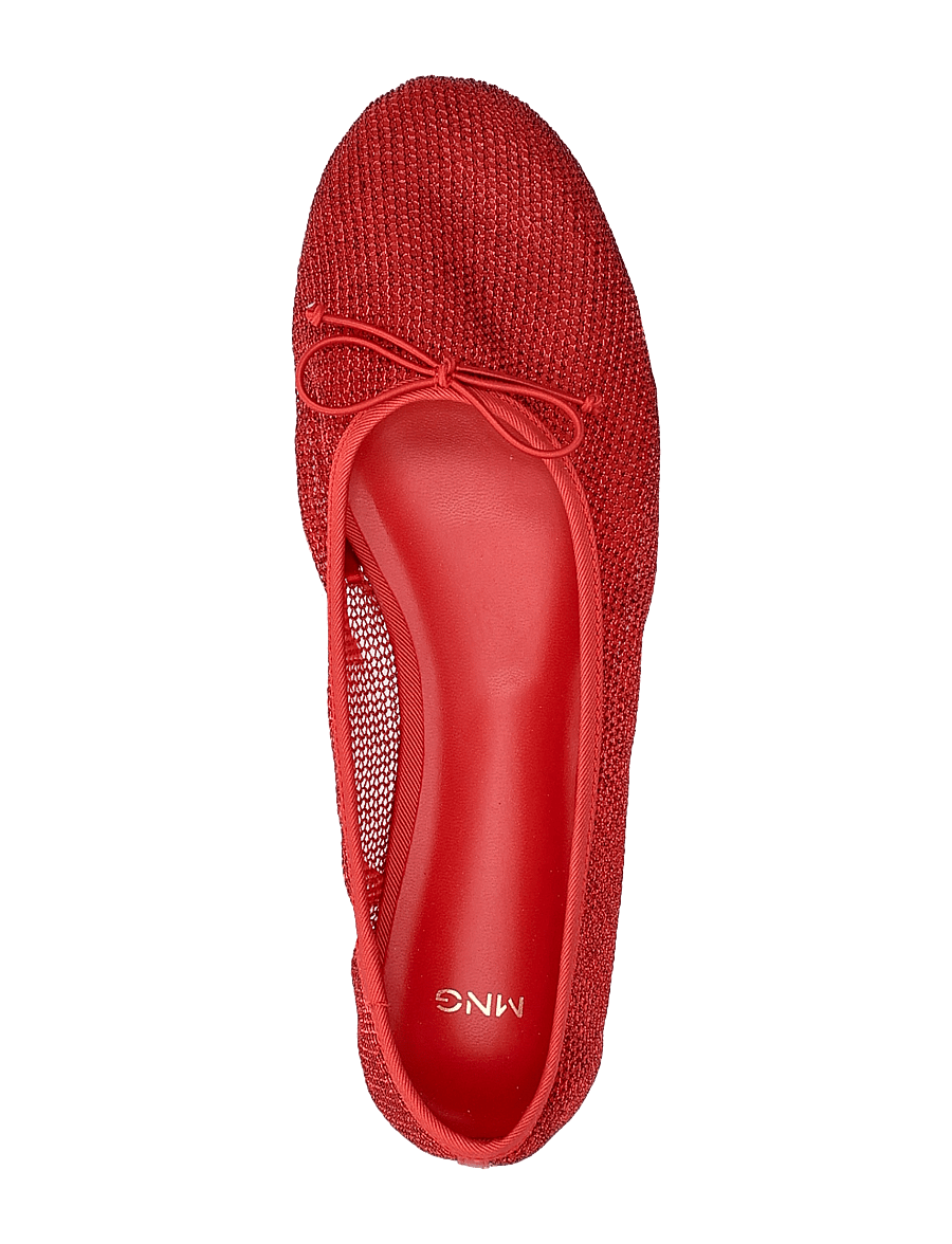 Mango - Mesh ballerina flats with bow - særlige begivenheder - red - 3