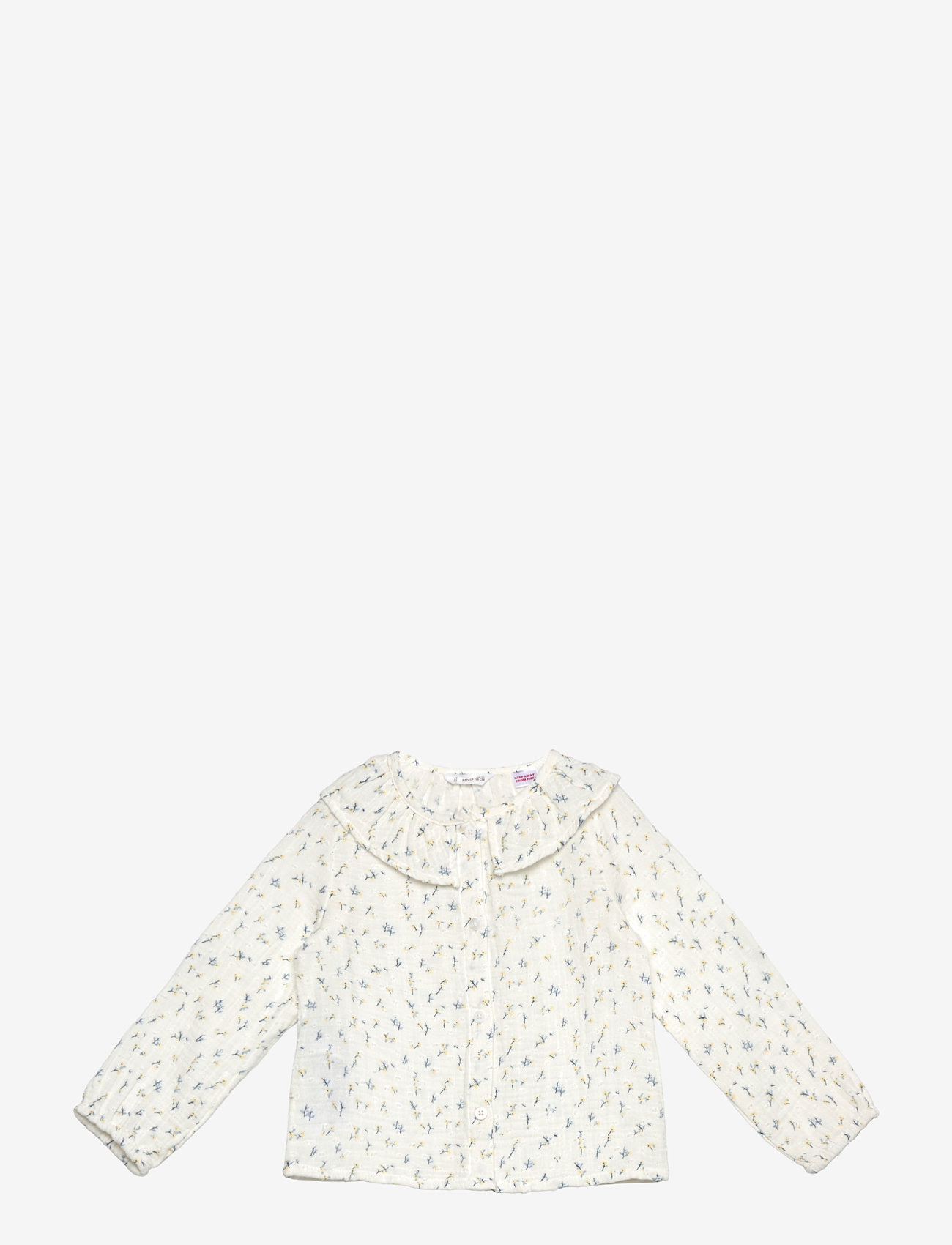 Mango - Floral-print cotton blouse - white - 0
