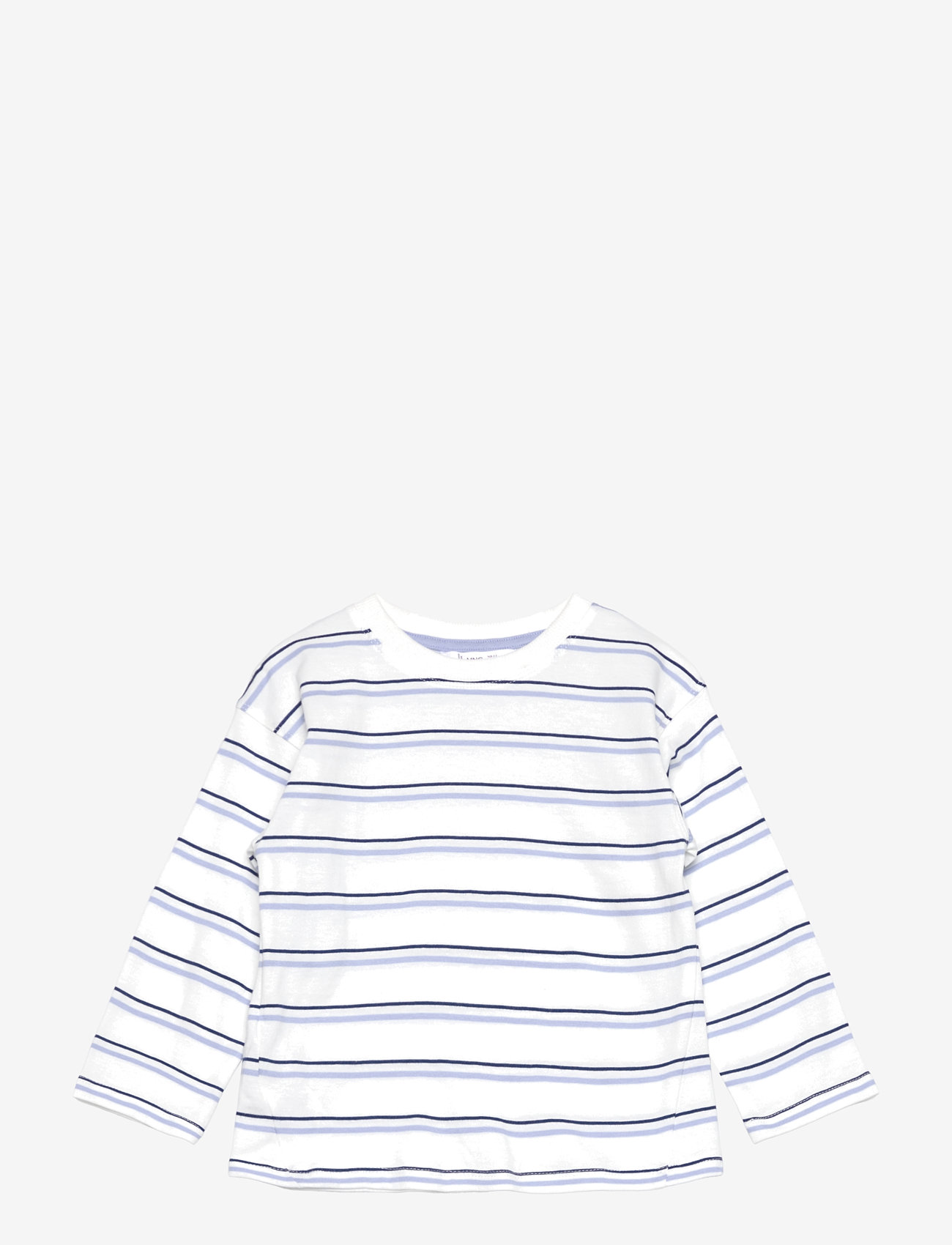 Mango - Striped cotton T-shirt - langærmede t-shirts - medium blue - 0
