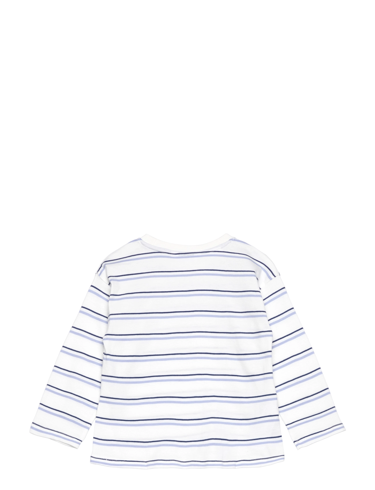 Mango - Striped cotton T-shirt - medium blue - 1