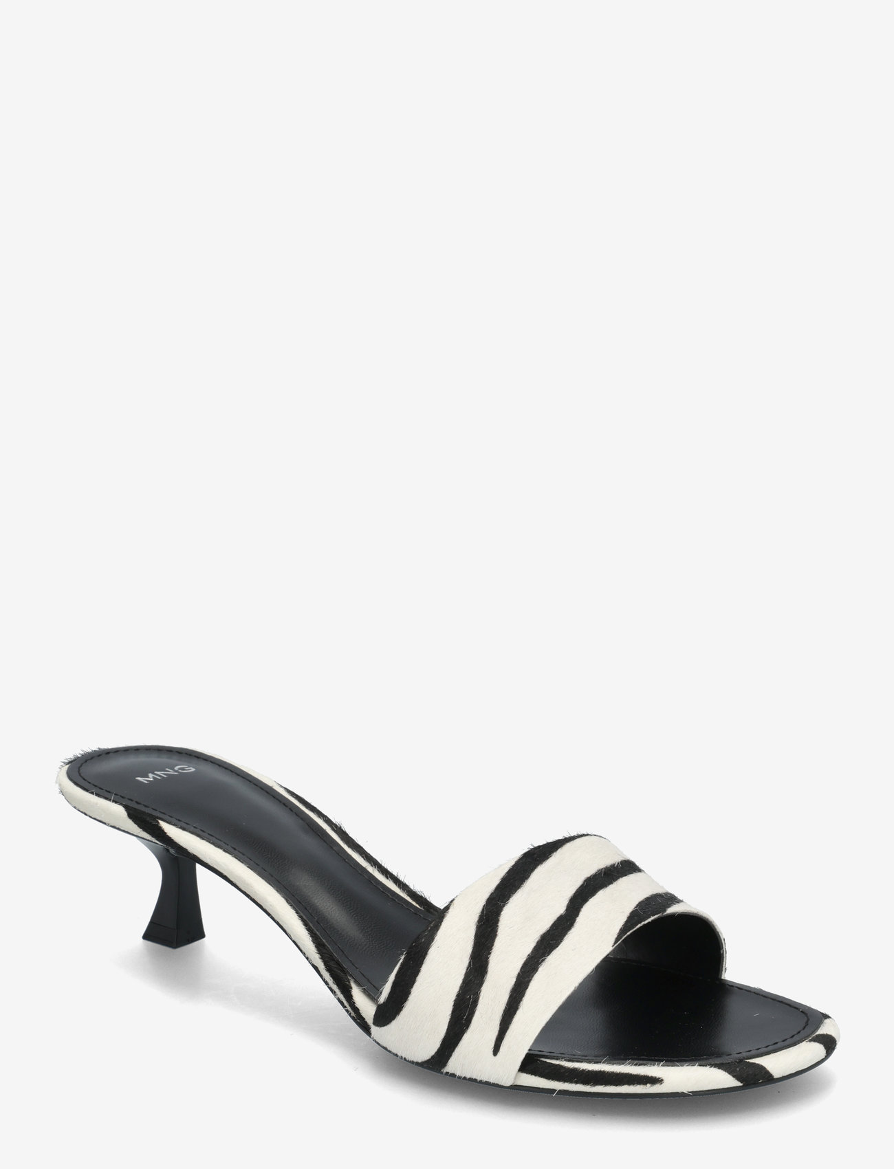 Mango - Zebra-print fur sandals - lahtised kontsakingad - white - 0