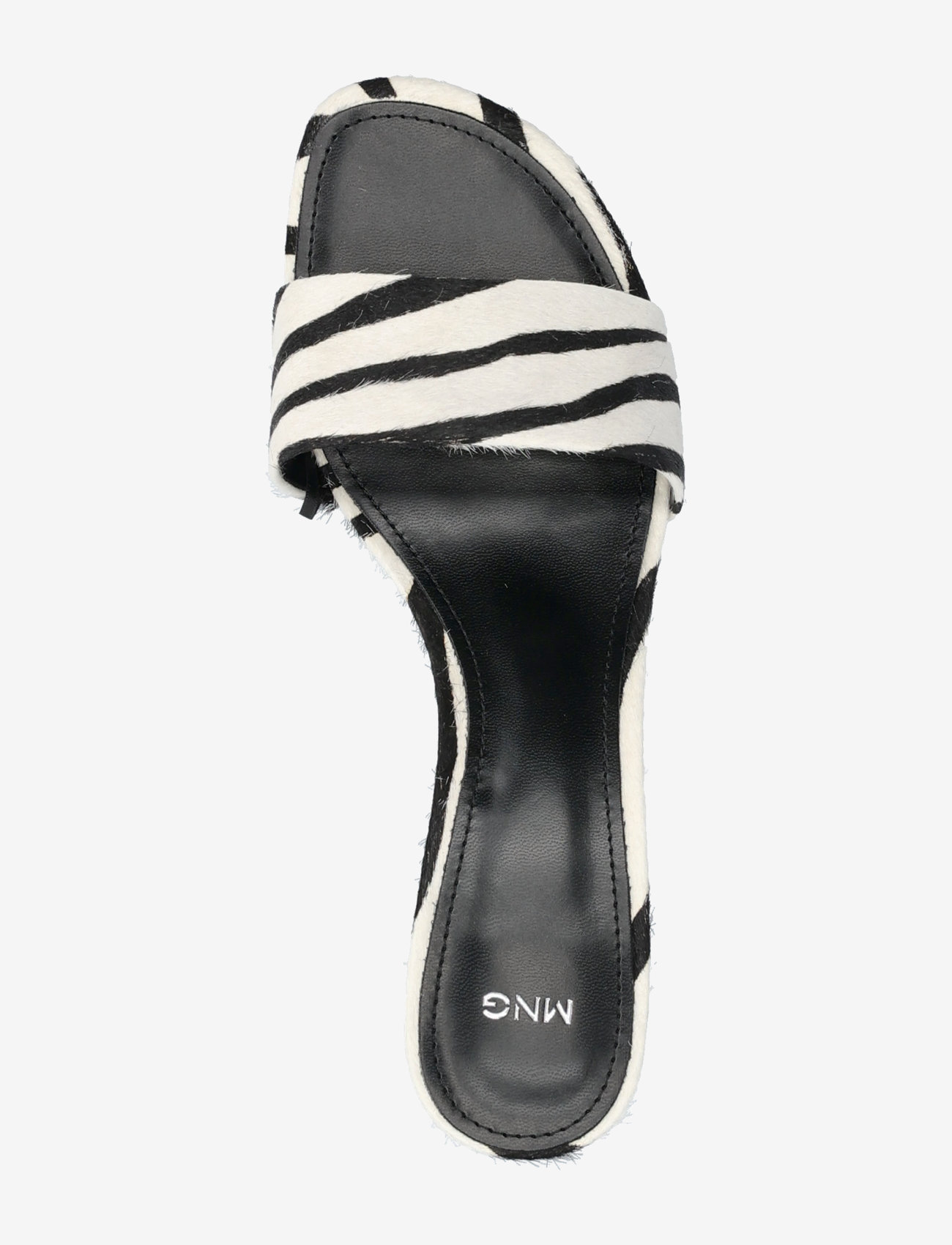 Mango - Zebra-print fur sandals - lahtised kontsakingad - white - 3