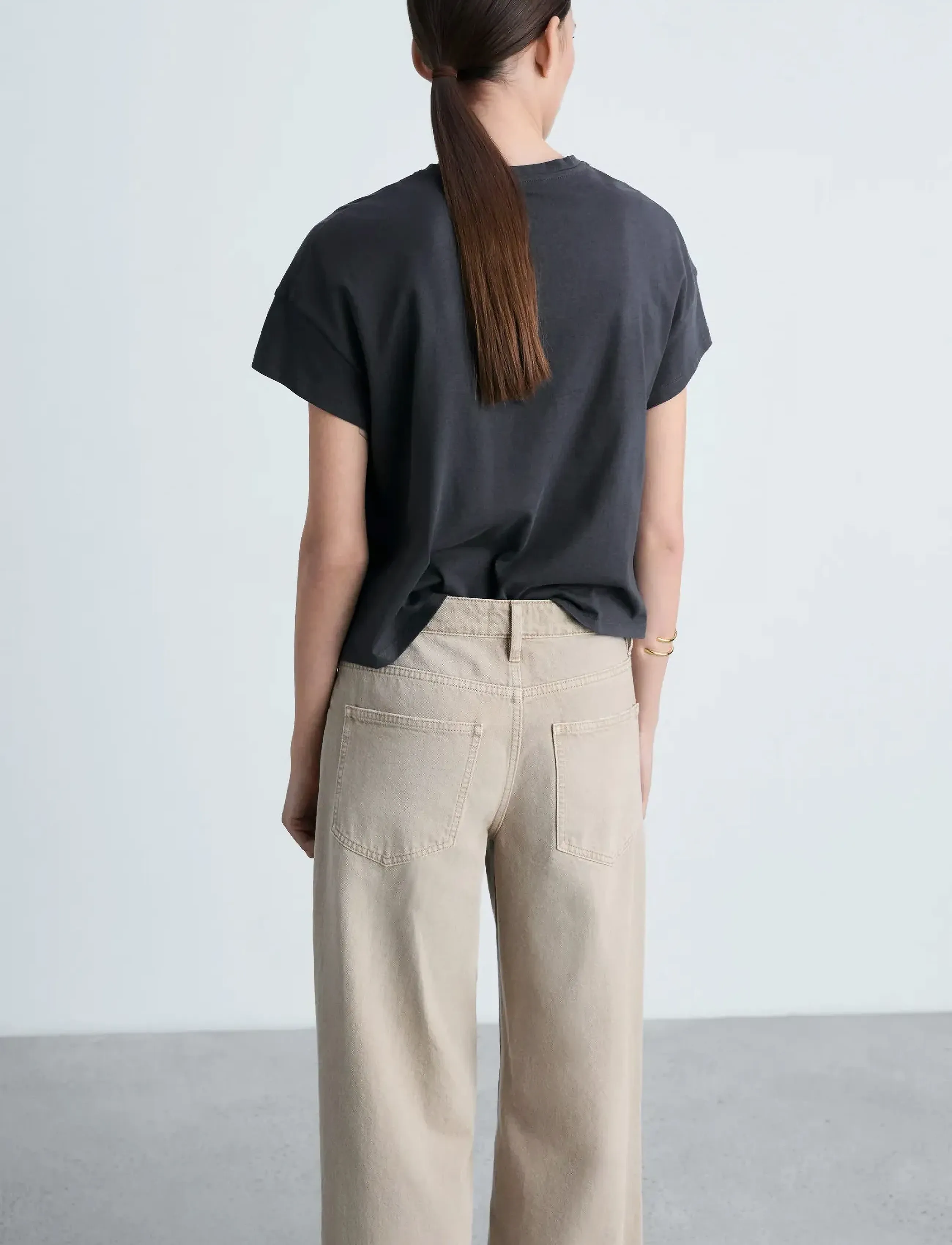 Mango - Cotton t-shirt with printed message - laveste priser - charcoal - 2