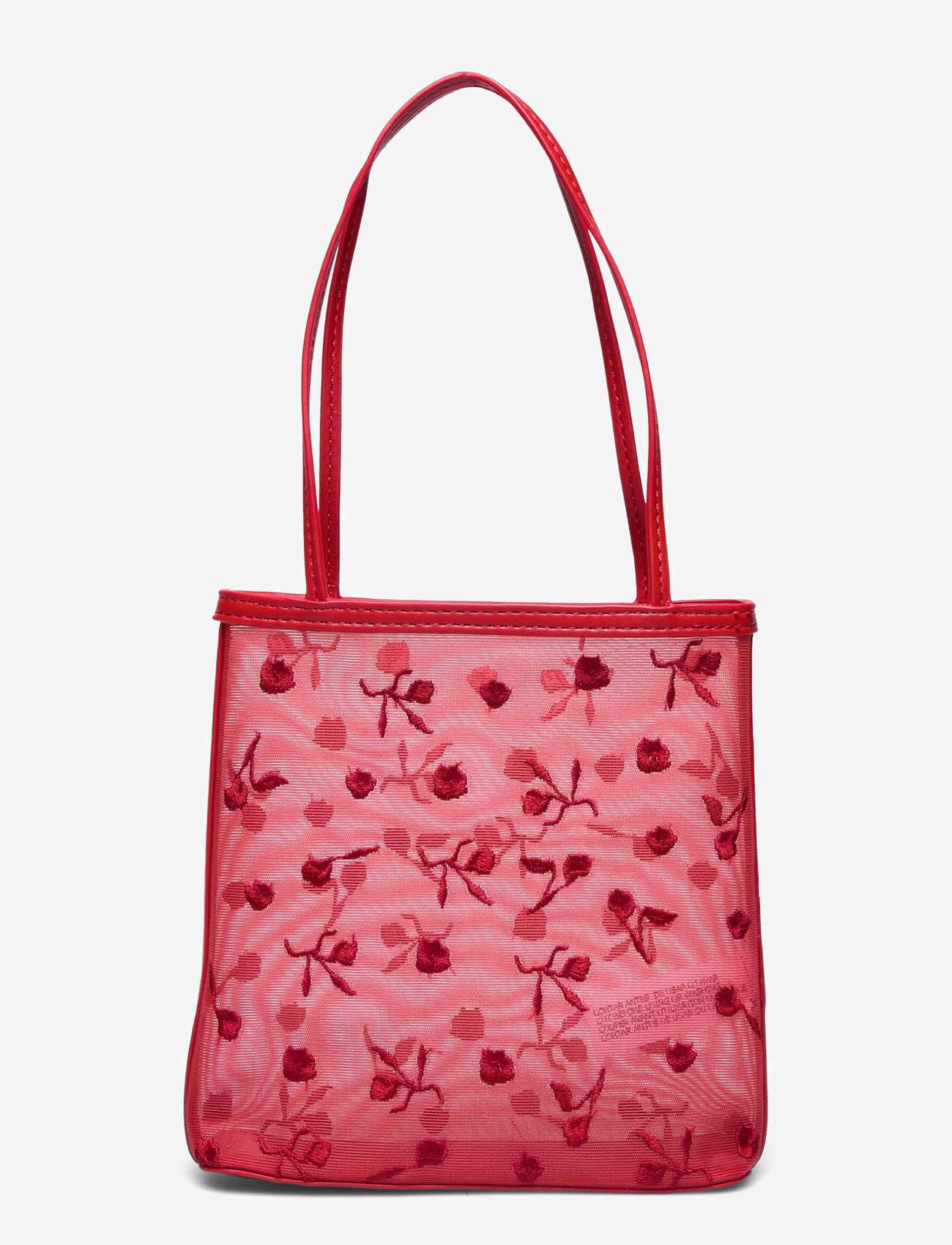 Mango - Flower-embroidered mesh bag - totes - red - 3