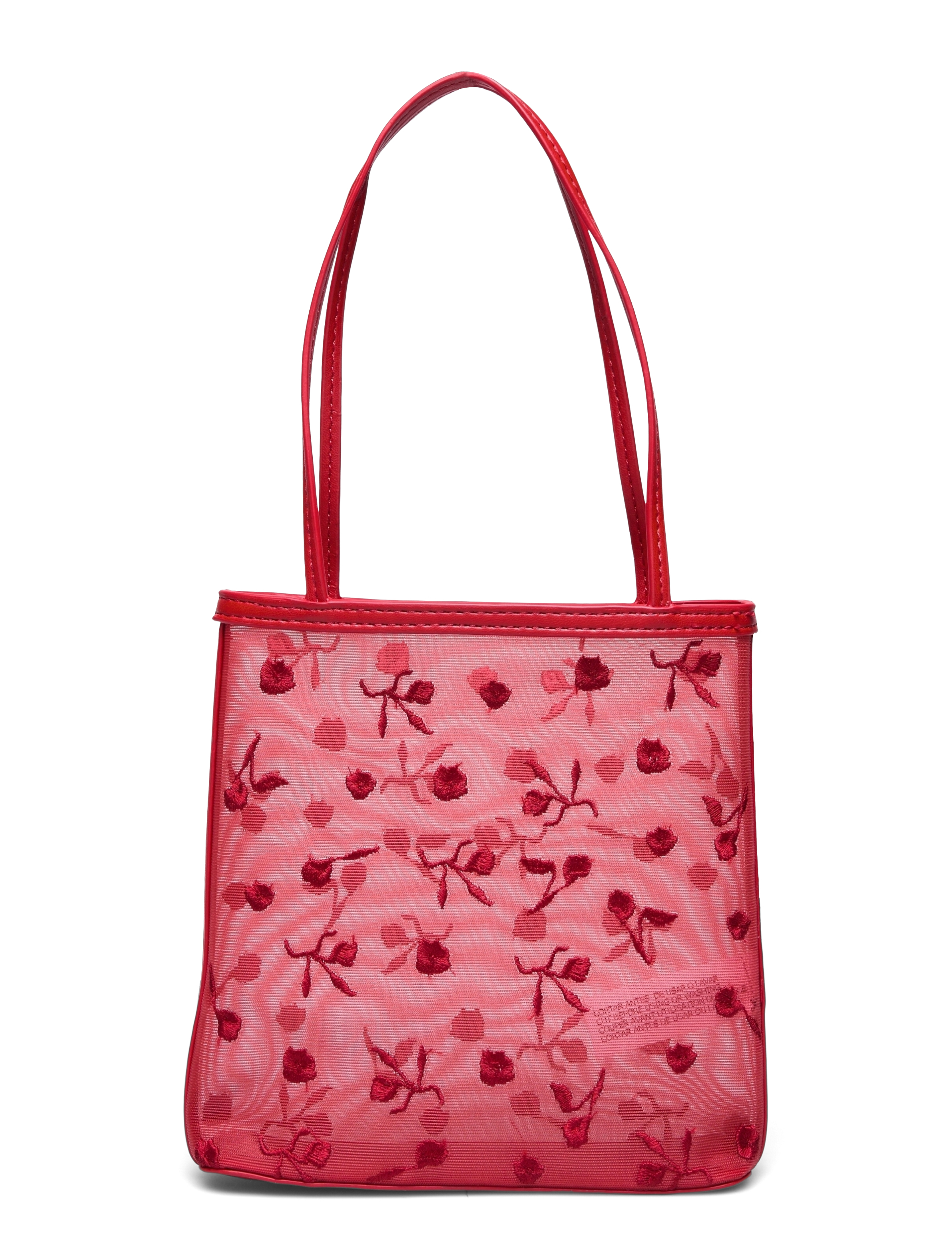 Mango - Flower-embroidered mesh bag - red - 3