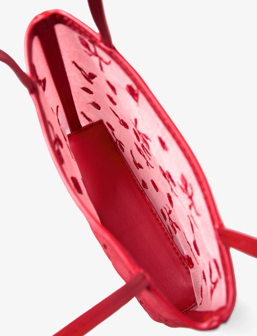 Mango - Flower-embroidered mesh bag - totes - red - 4