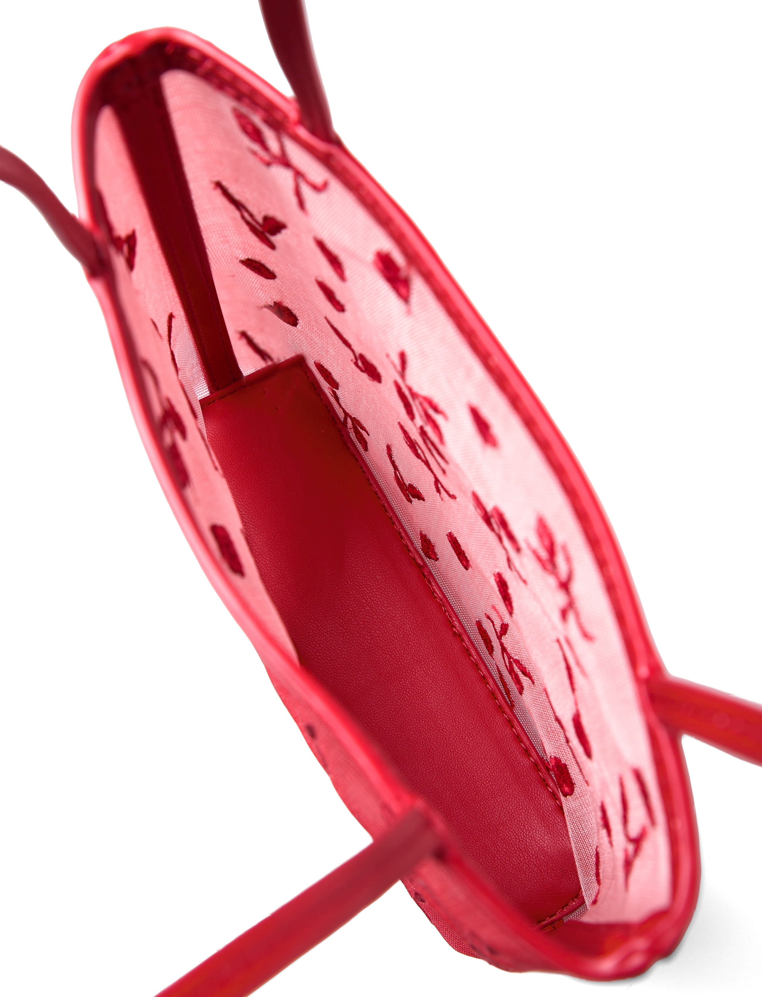 Mango - Flower-embroidered mesh bag - red - 4