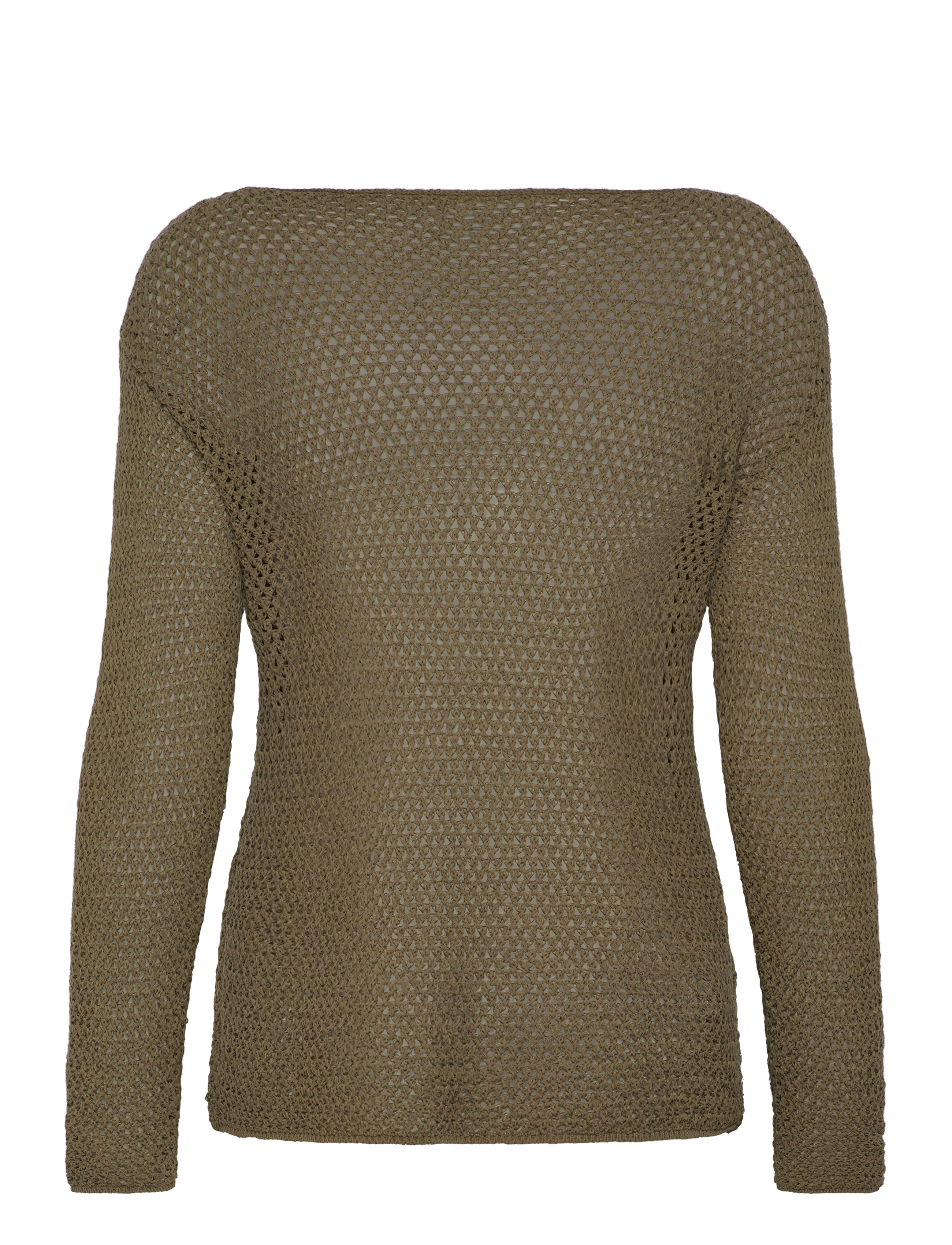 Mango - Openwork knitted boat-neck sweater - laveste priser - beige - khaki - 1