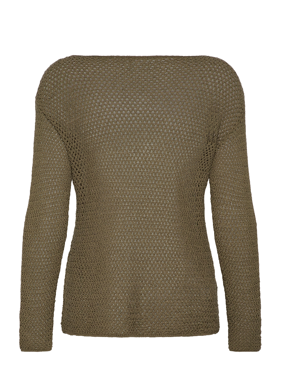Mango - Openwork knitted boat-neck sweater - hverdags stil - beige - khaki - 1