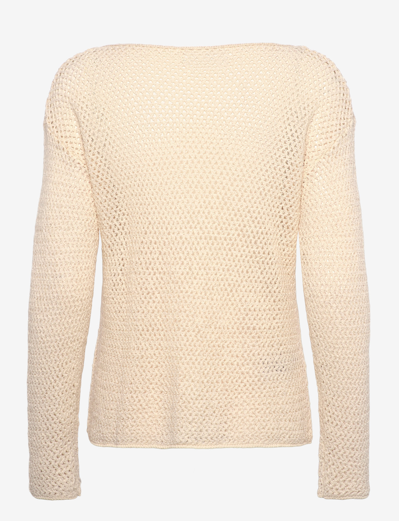 Mango - Openwork knitted boat-neck sweater - efterårstøj - light beige - 1