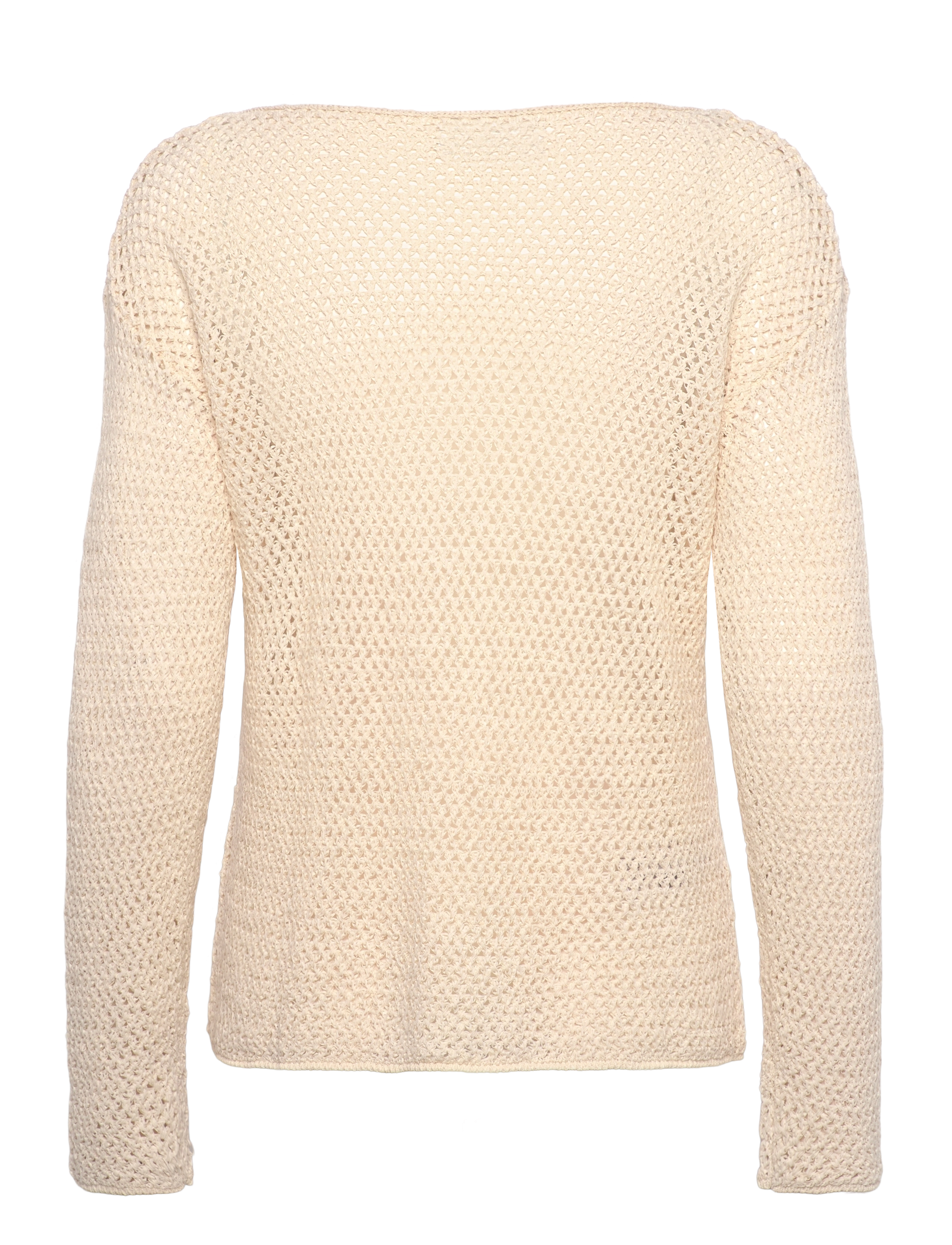 Mango - Openwork knitted boat-neck sweater - kvinnor - light beige - 1