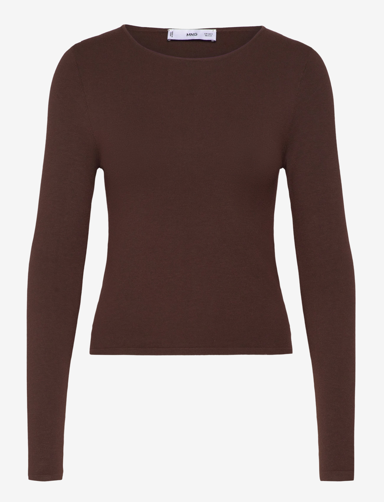 Mango - Fine-knit fitted sweater - stickade tröjor - dark brown - 1