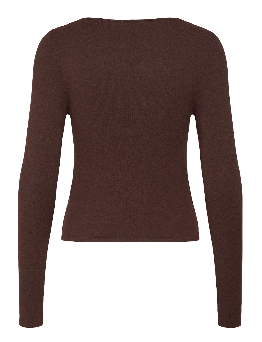 Mango - Fine-knit fitted sweater - stickade tröjor - dark brown - 2