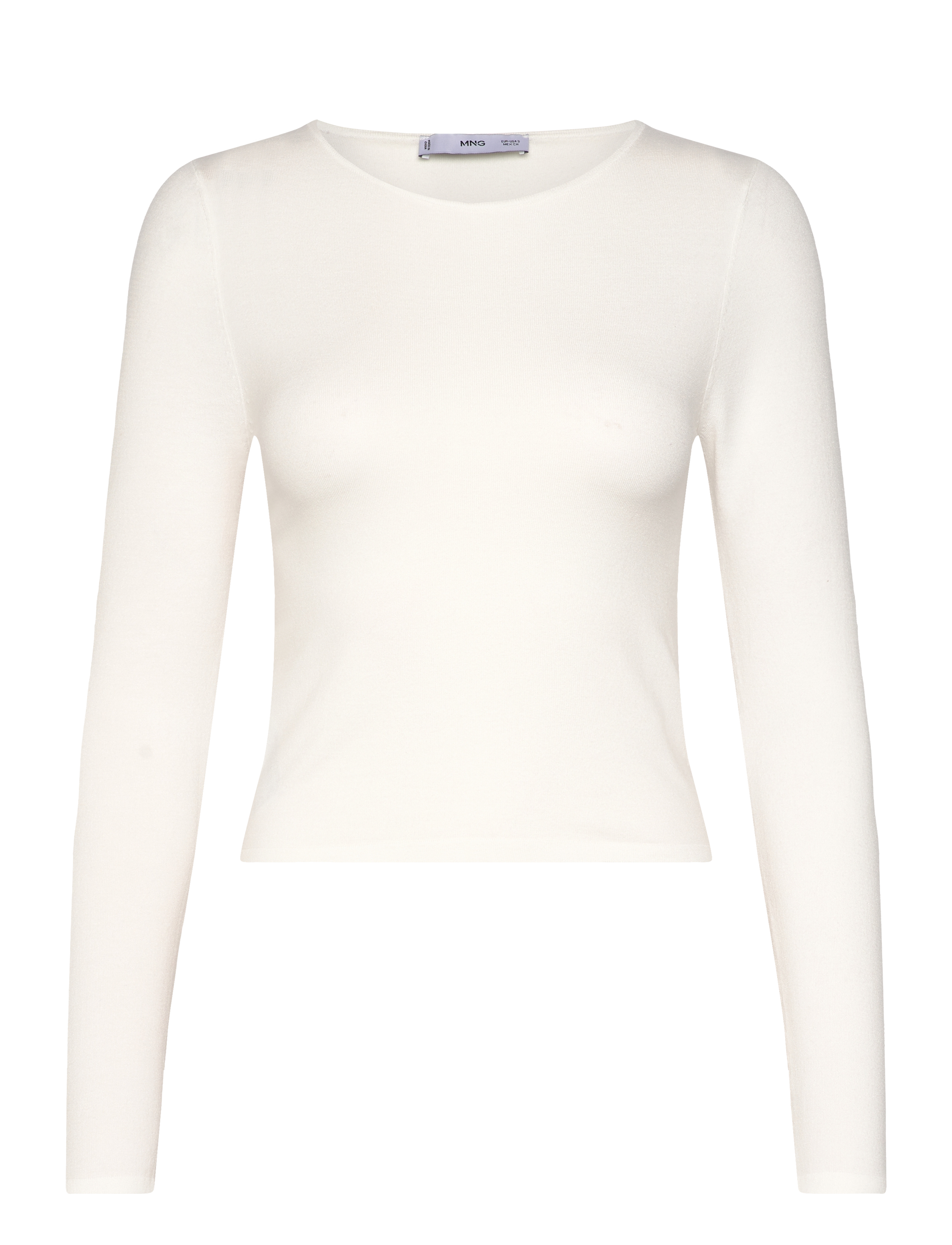 MANGO Fine-Knit Fitted Pullover Weiß - L - Damen