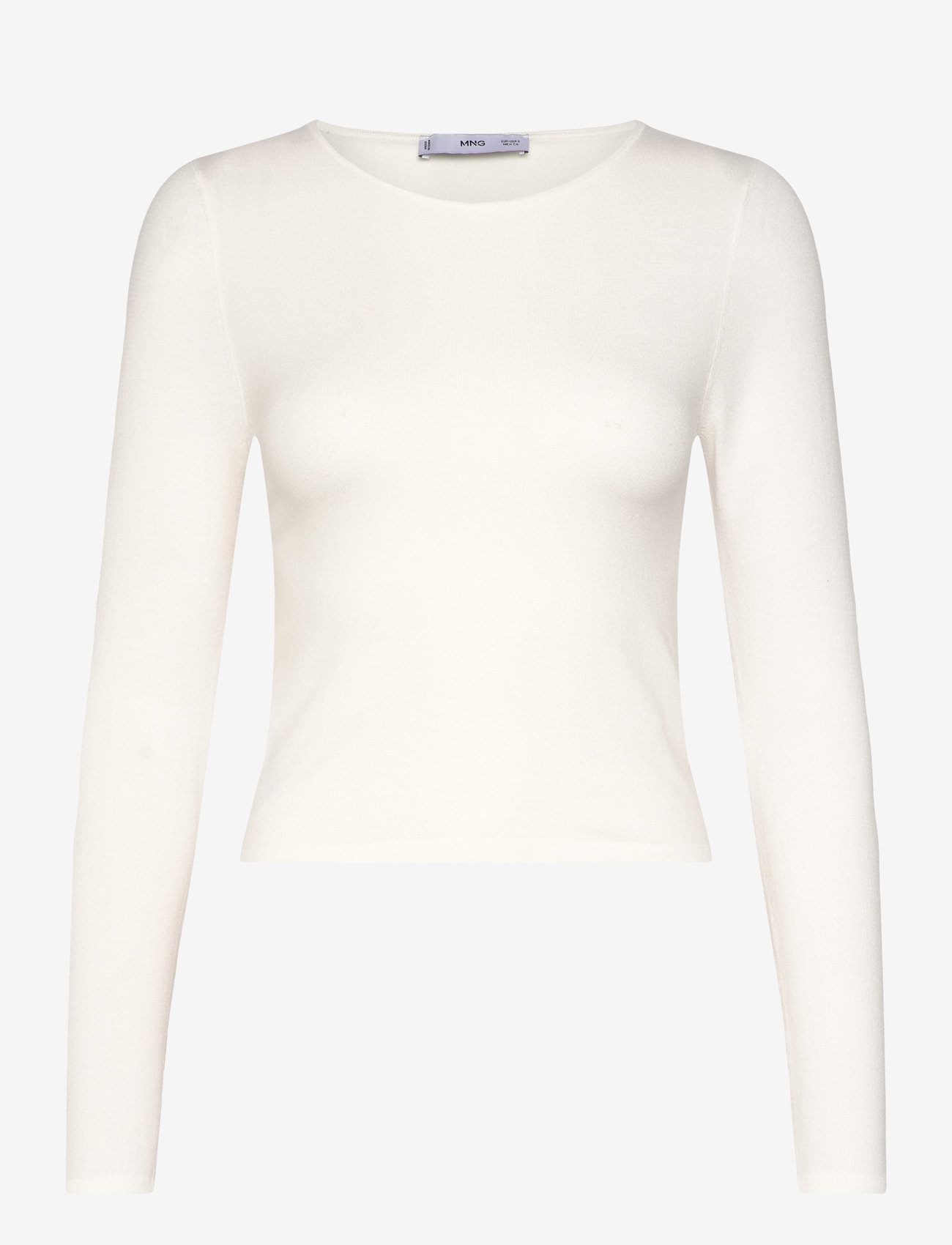 Mango - Fine-knit fitted sweater - pullover - light beige - 1