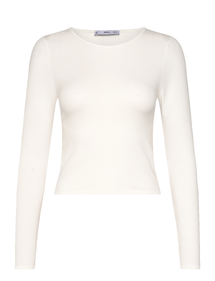 Mango - Fine-knit fitted sweater - stickade tröjor - light beige - 1