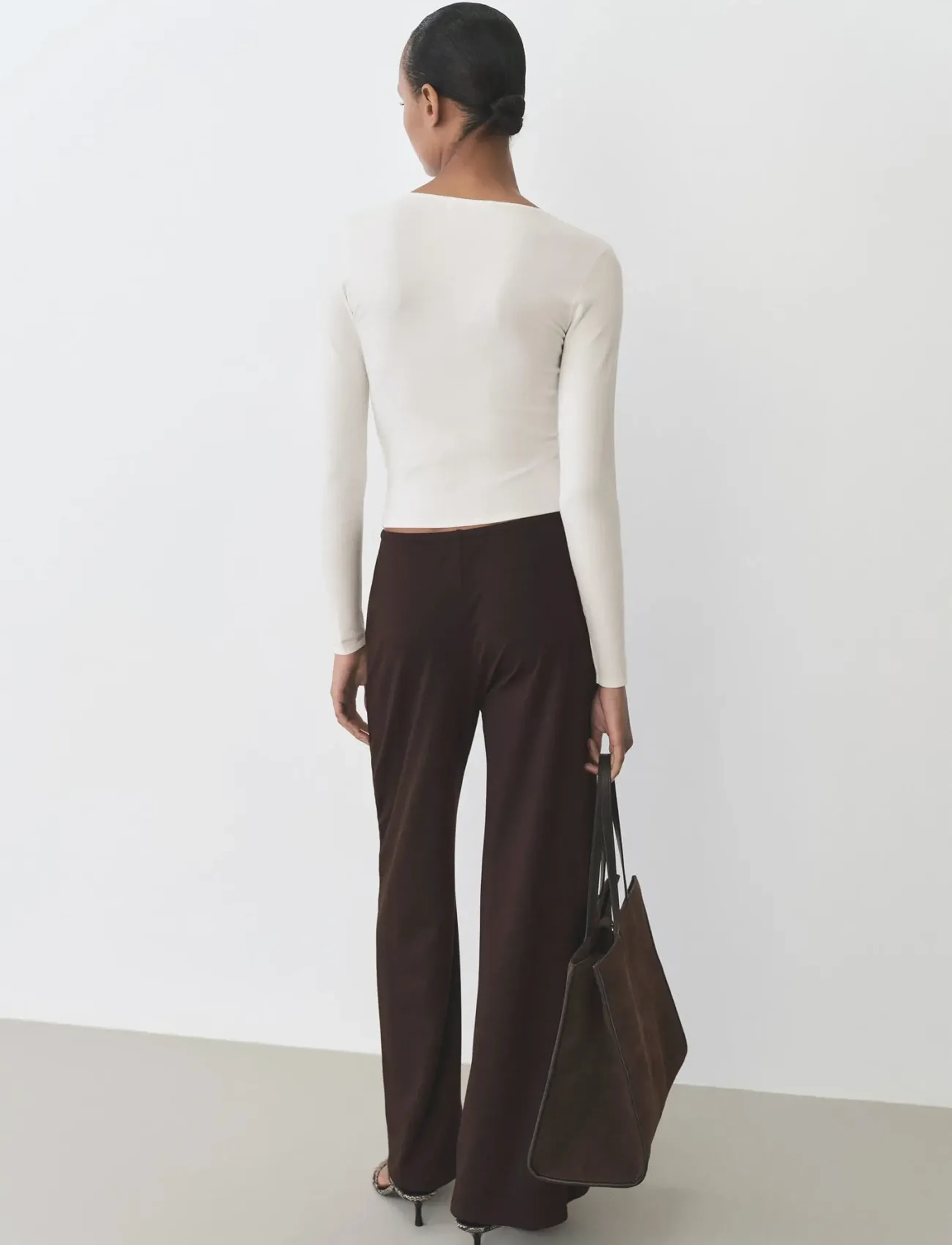 Mango - Fine-knit fitted sweater - jumpers - light beige - 3