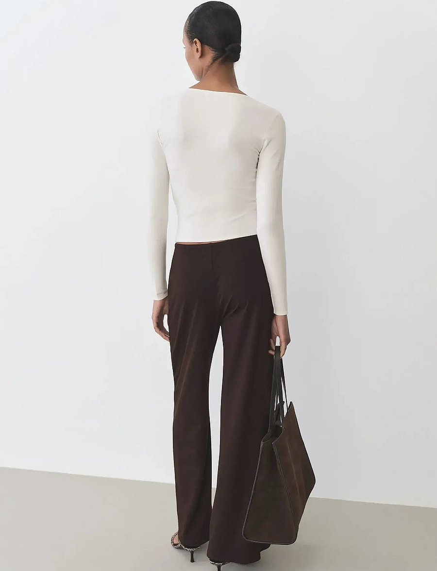 Mango - Fine-knit fitted sweater - stickade tröjor - light beige - 3