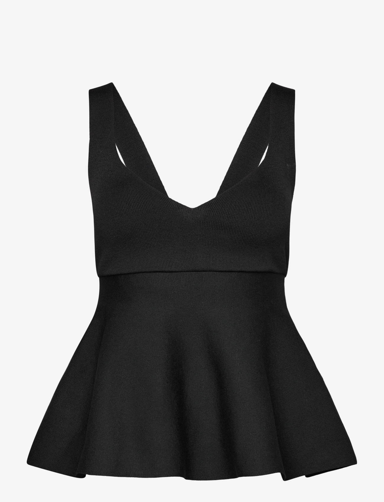 Mango - Fine-knit peplum top - Ärmellose tops - black - 0