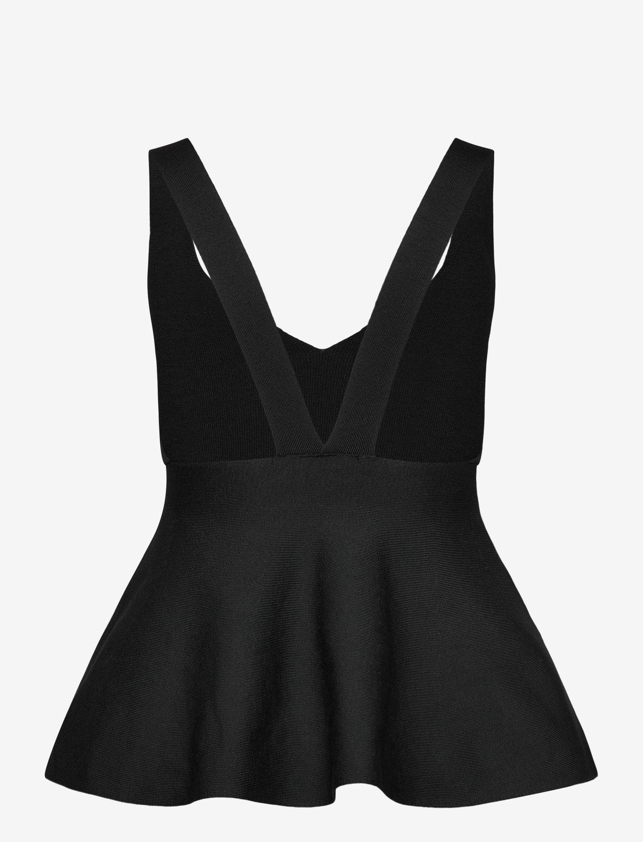 Mango - Fine-knit peplum top - Ärmellose tops - black - 1