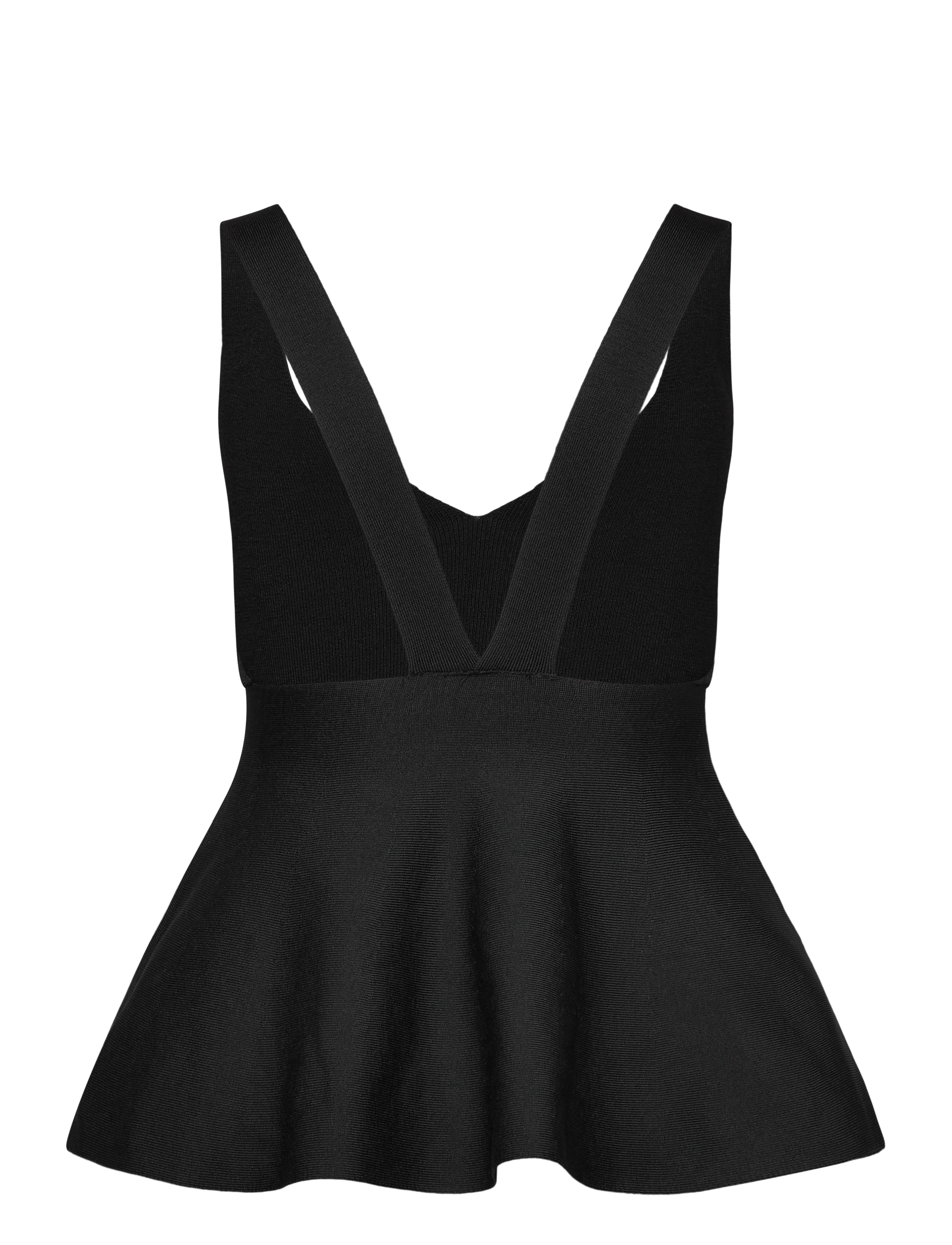 Mango - Fine-knit peplum top - laveste priser - black - 1
