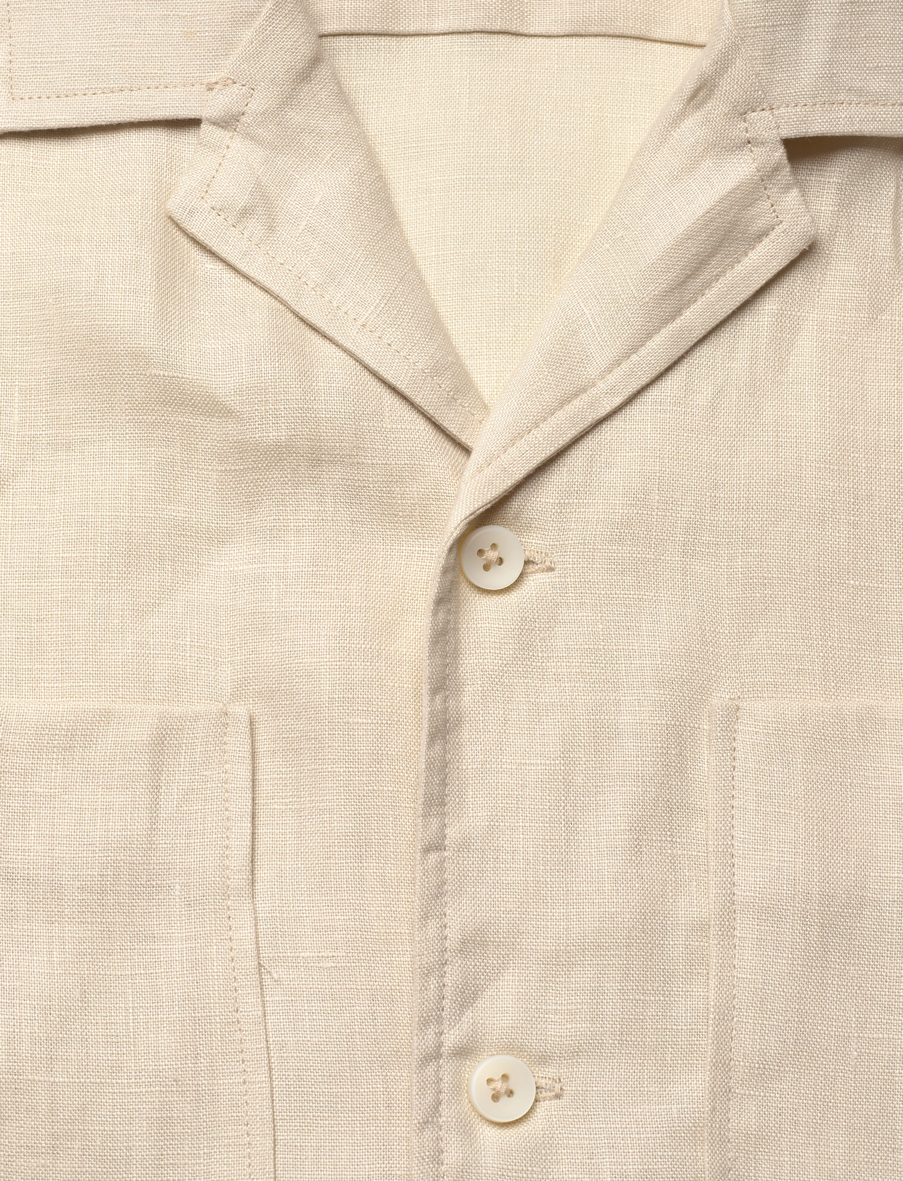 Mango - 100% linen bowling-collar shirt - linasest riidest särgid - light beige - 2