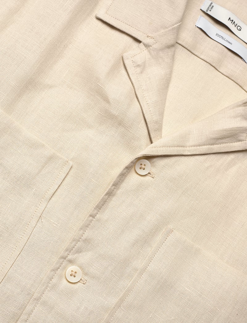 Mango - 100% linen bowling-collar shirt - leinenhemden - light beige - 3