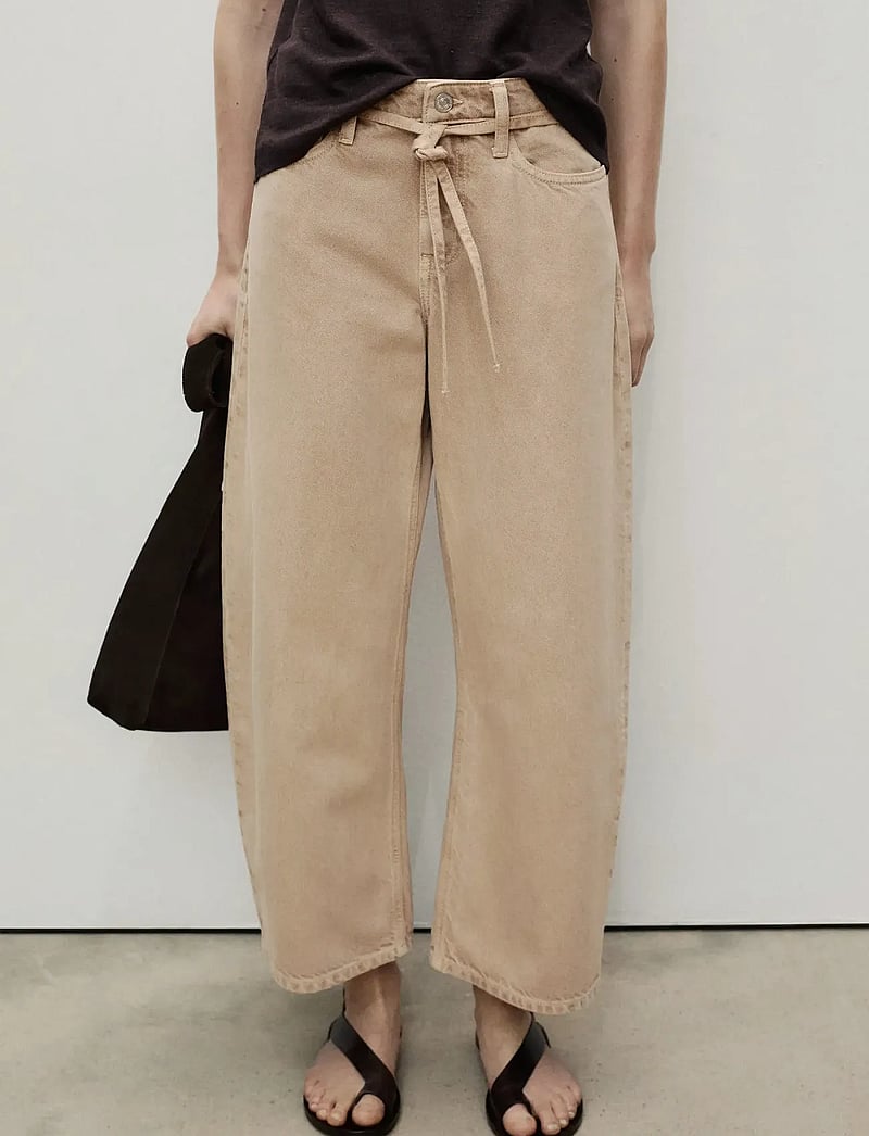 Mango - Balloon jeans with belt - mom-jeans - lt pastel brown - 0