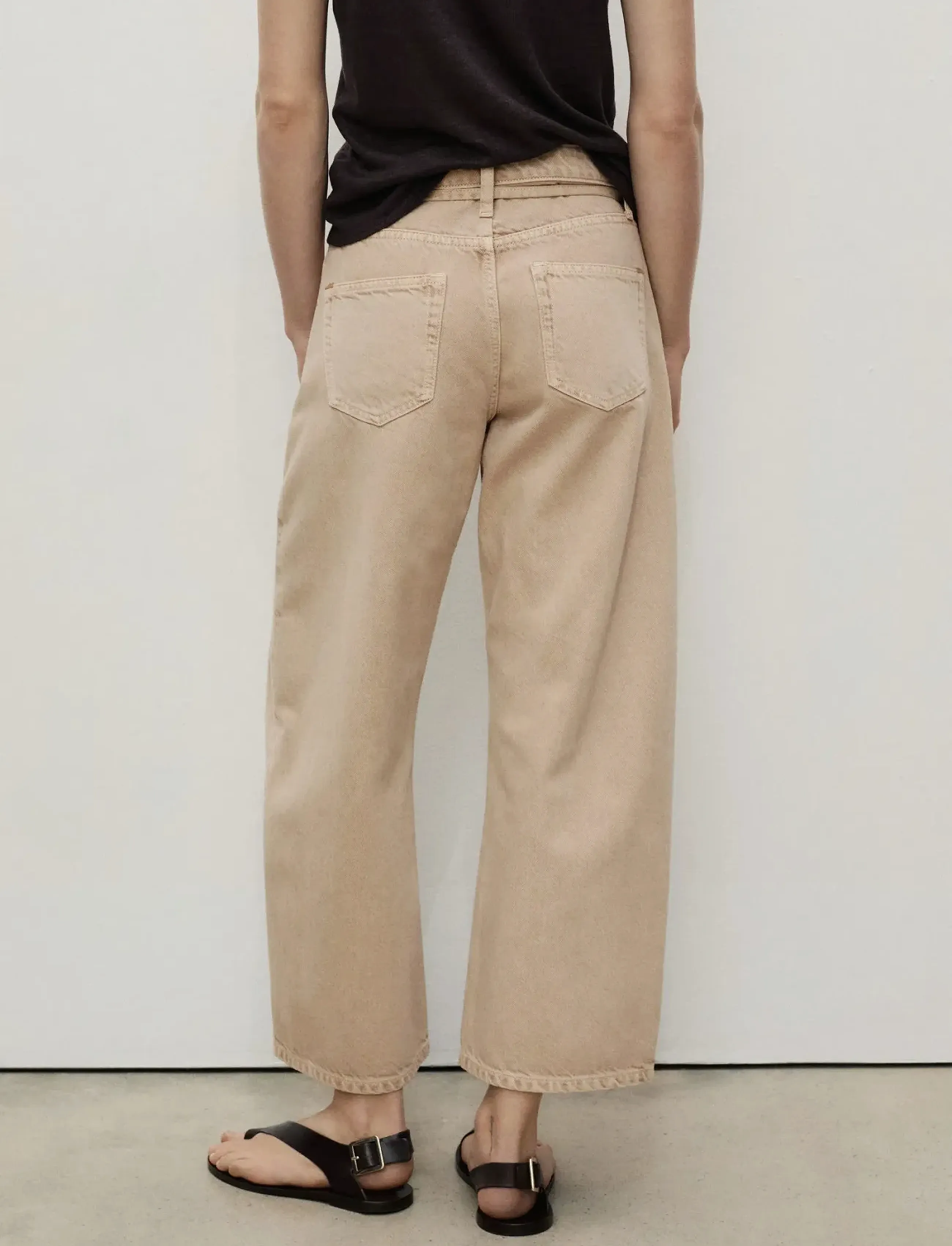 Mango - Balloon jeans with belt - lt pastel brown - 3