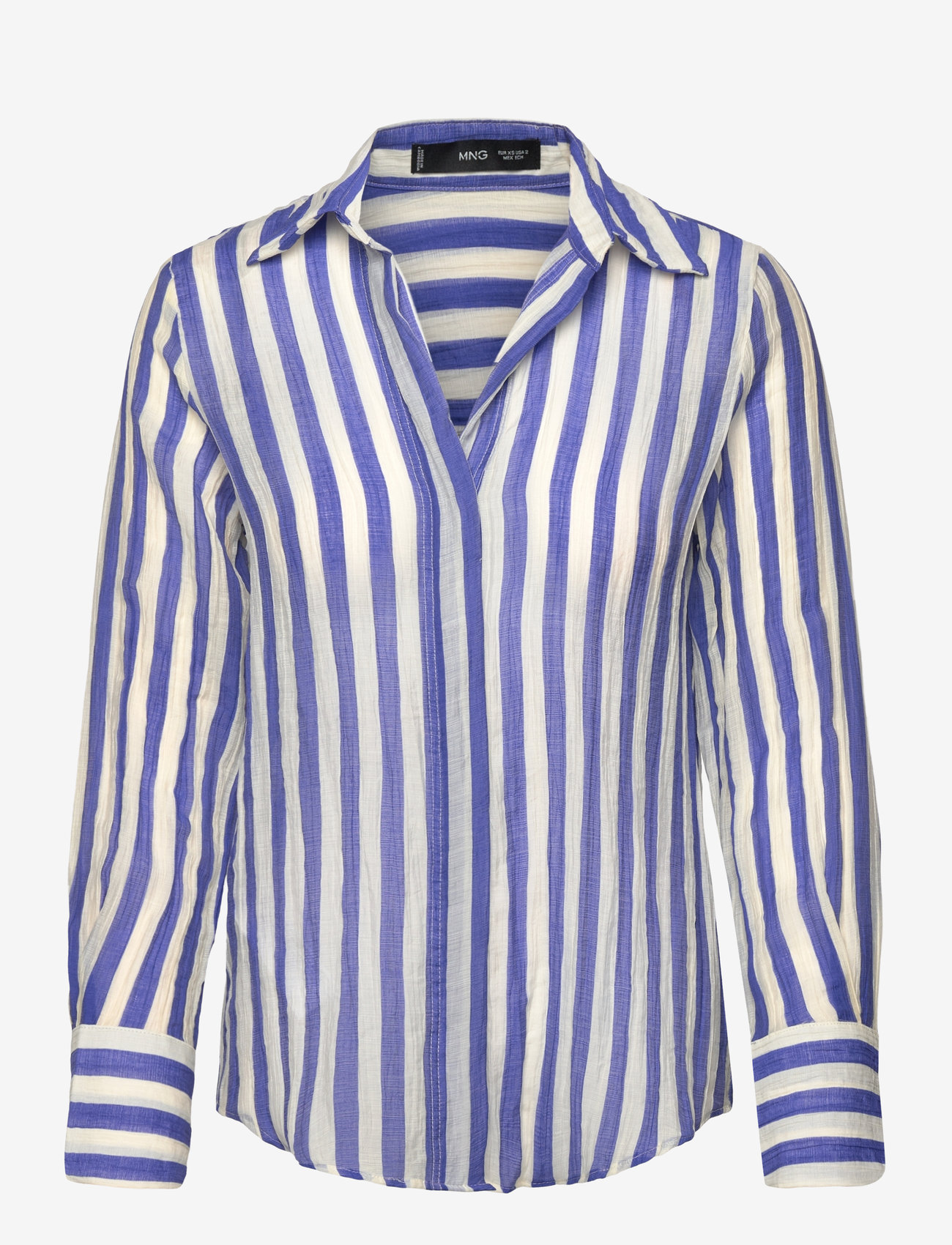 Mango - Striped lyocell shirt - lt-pastel blue - 0
