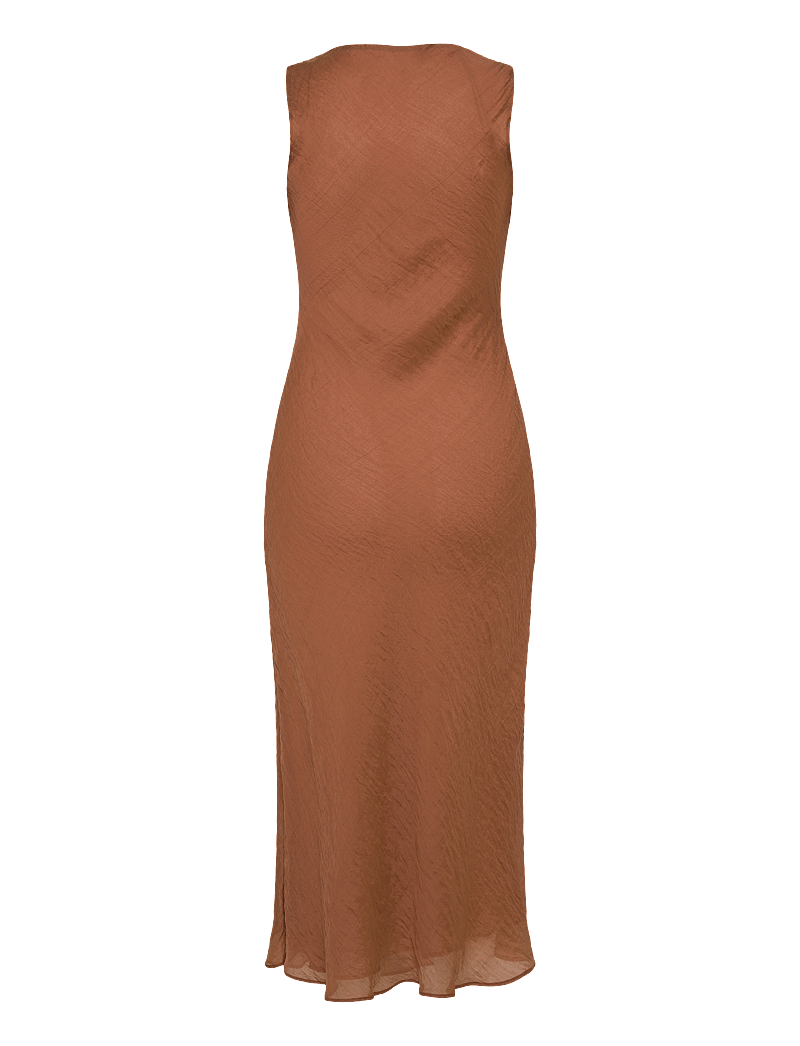 Mango - Draped-neck lyocell dress - cocktailkleider - brown - 2