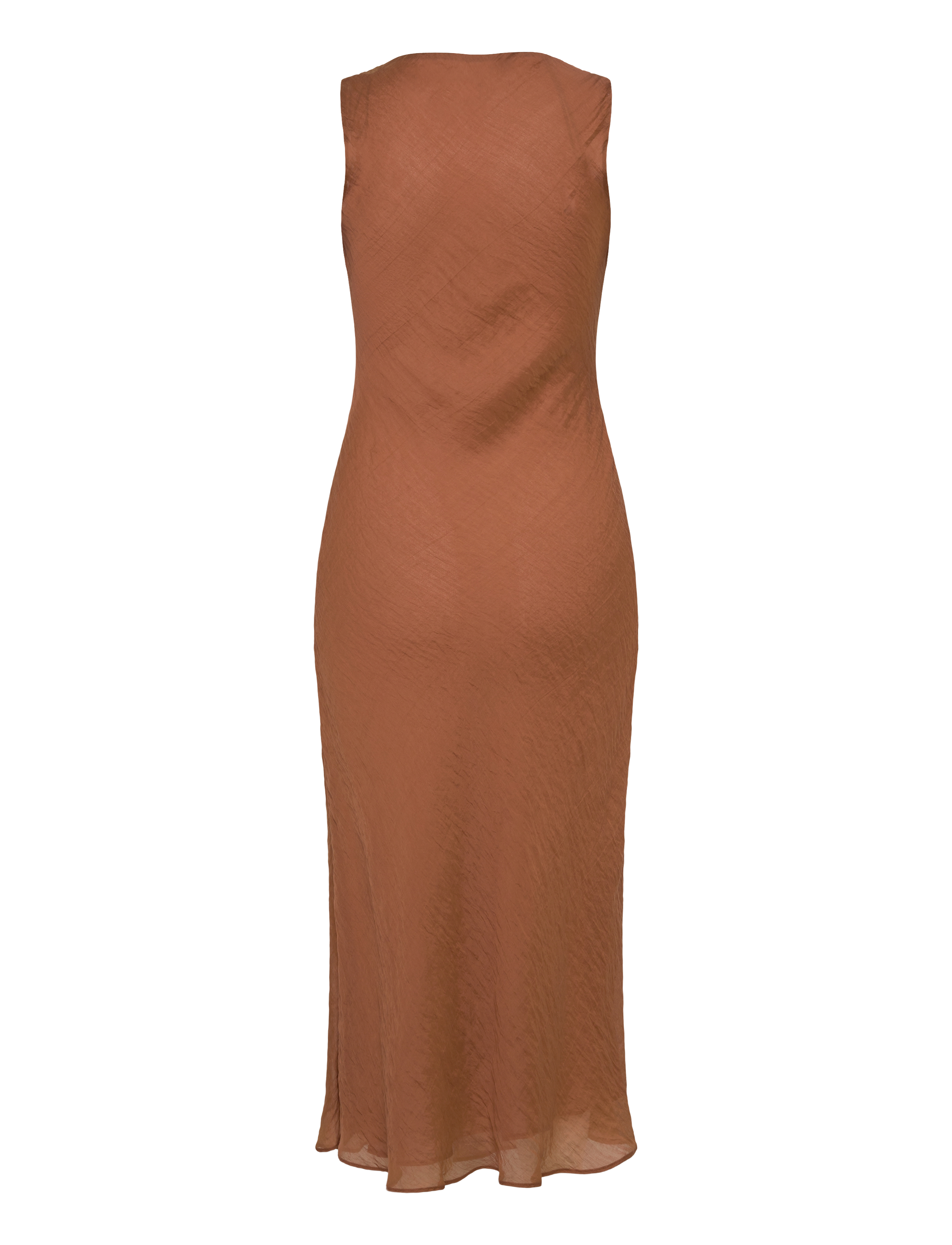Mango - Draped-neck lyocell dress - brown - 2