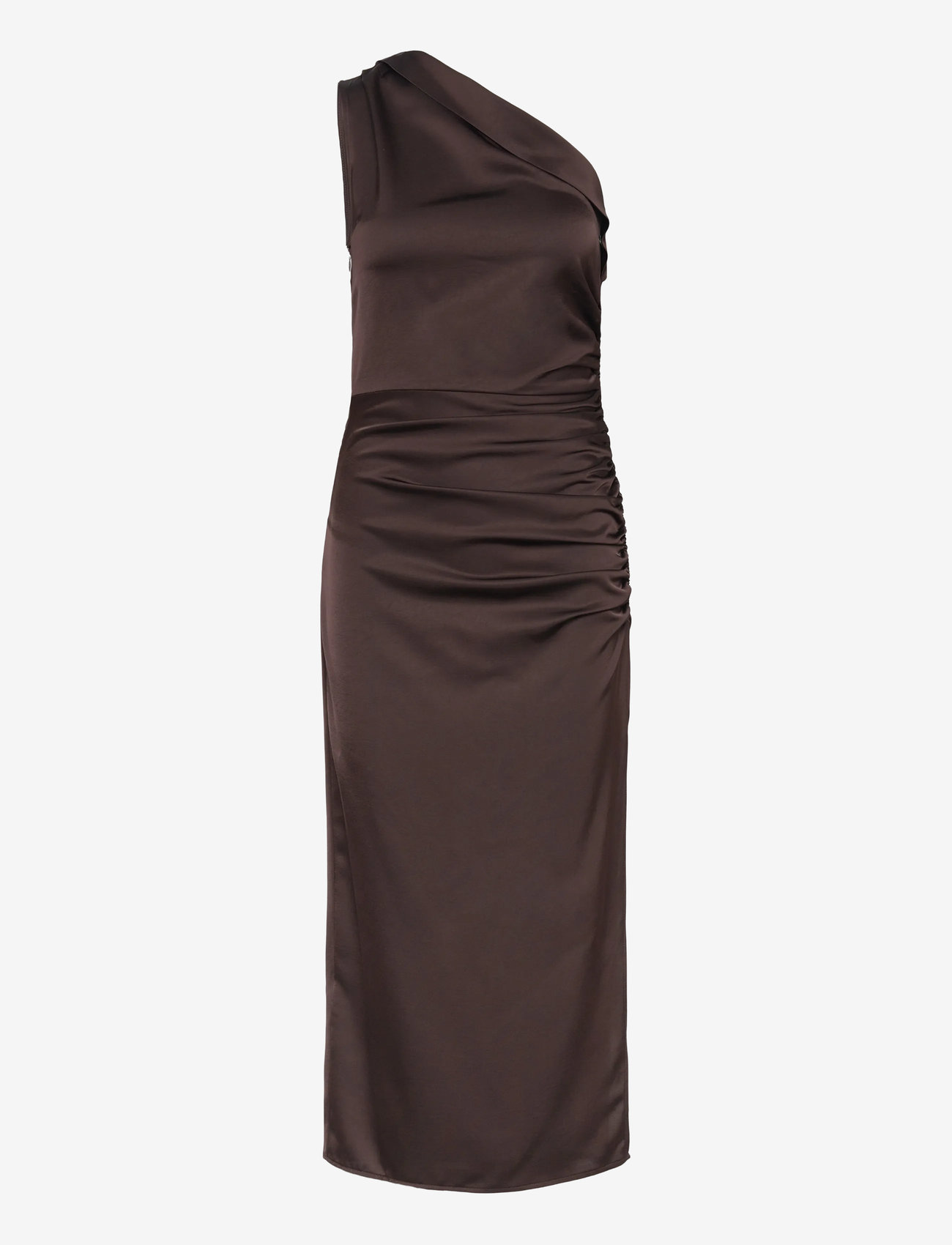 Mango - Asymmetrical satin dress with side slits - cocktailkleider - brown - 1