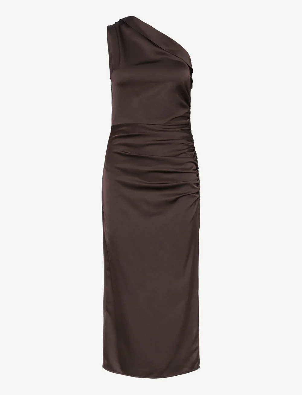 Mango - Asymmetrical satin dress with side slits - cocktailkleider - brown - 1