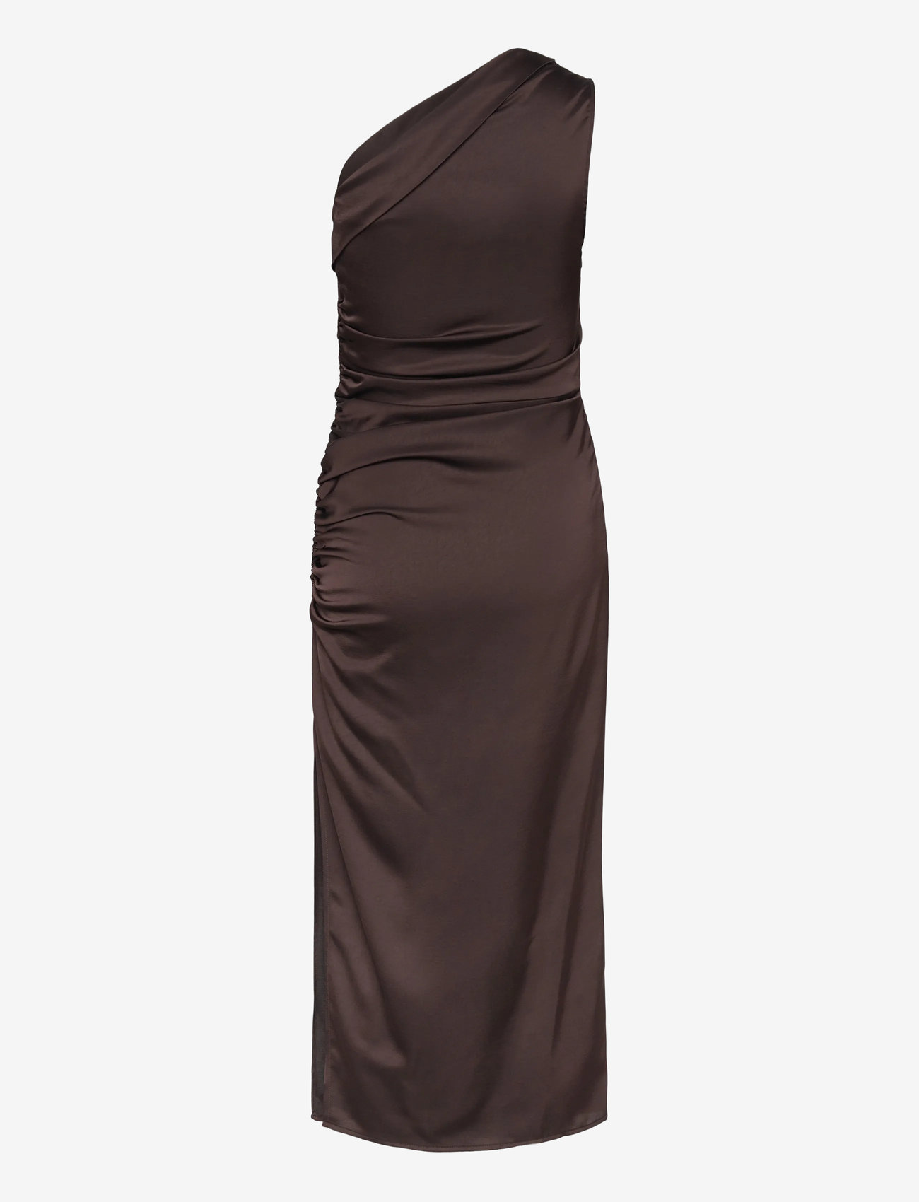 Mango - Asymmetrical satin dress with side slits - cocktailkleider - brown - 2