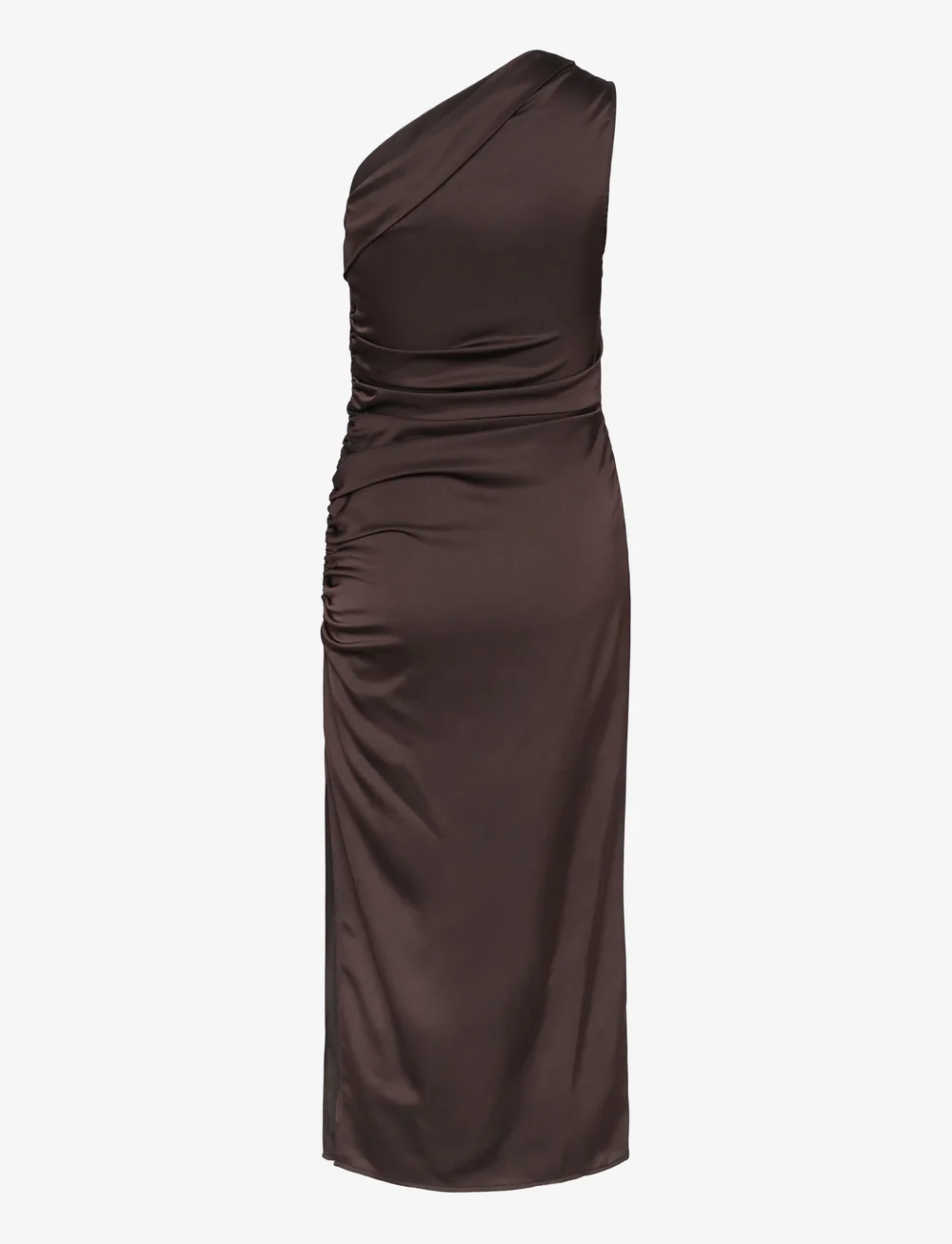 Mango - Asymmetrical satin dress with side slits - cocktailkleider - brown - 2